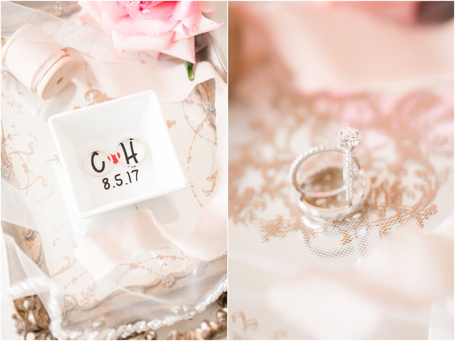 wedding rings photographed by Idalia Photography