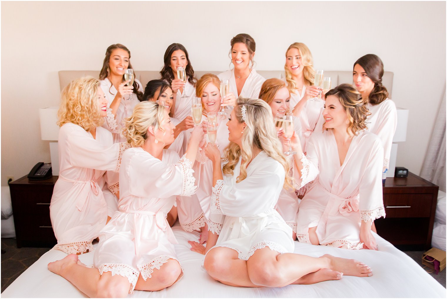 bridesmaids prepare for Westmount Country Club Wedding day with Idalia Photography