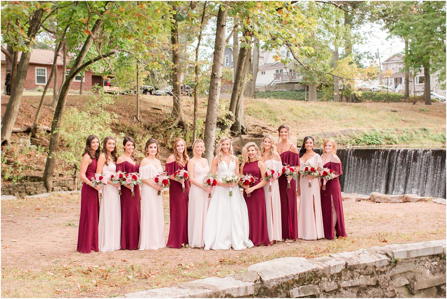 bride and bridesmaids on Westmount Country Club Wedding day with Idalia Photography
