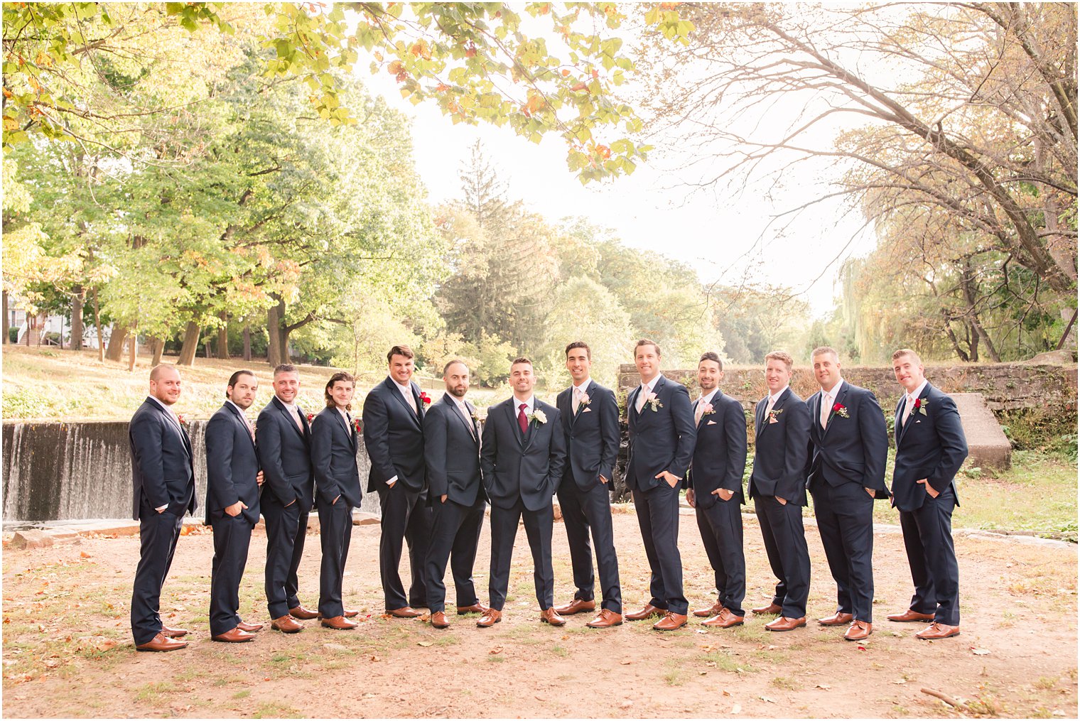 groomsmen pose during Westmount Country Club Wedding photographed by Idalia Photography