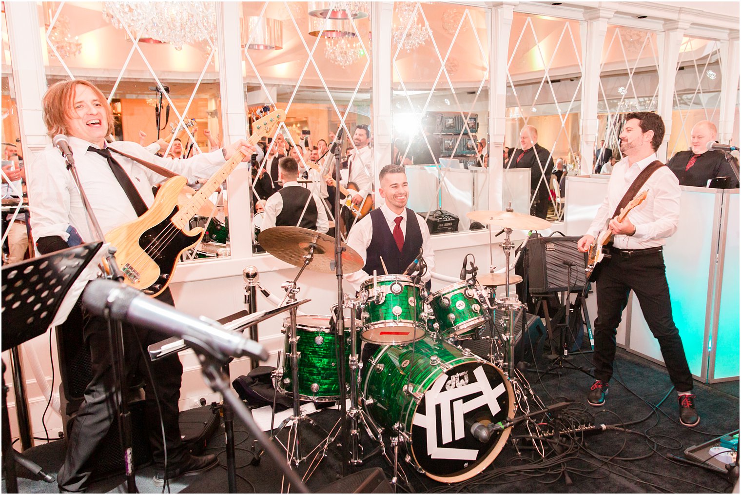 band plays during wedding reception