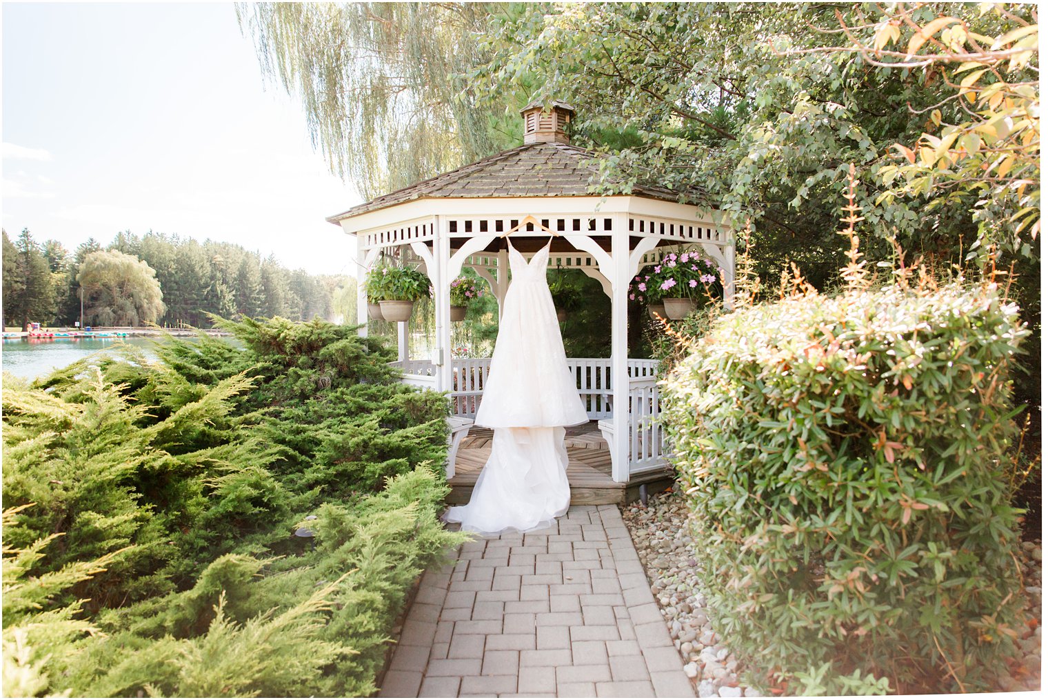 wedding dress at Windows on the Water at Frogbridge