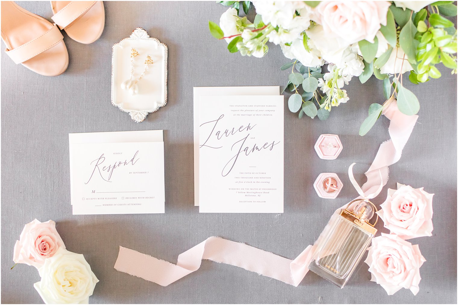 romantic wedding stationery for fall wedding