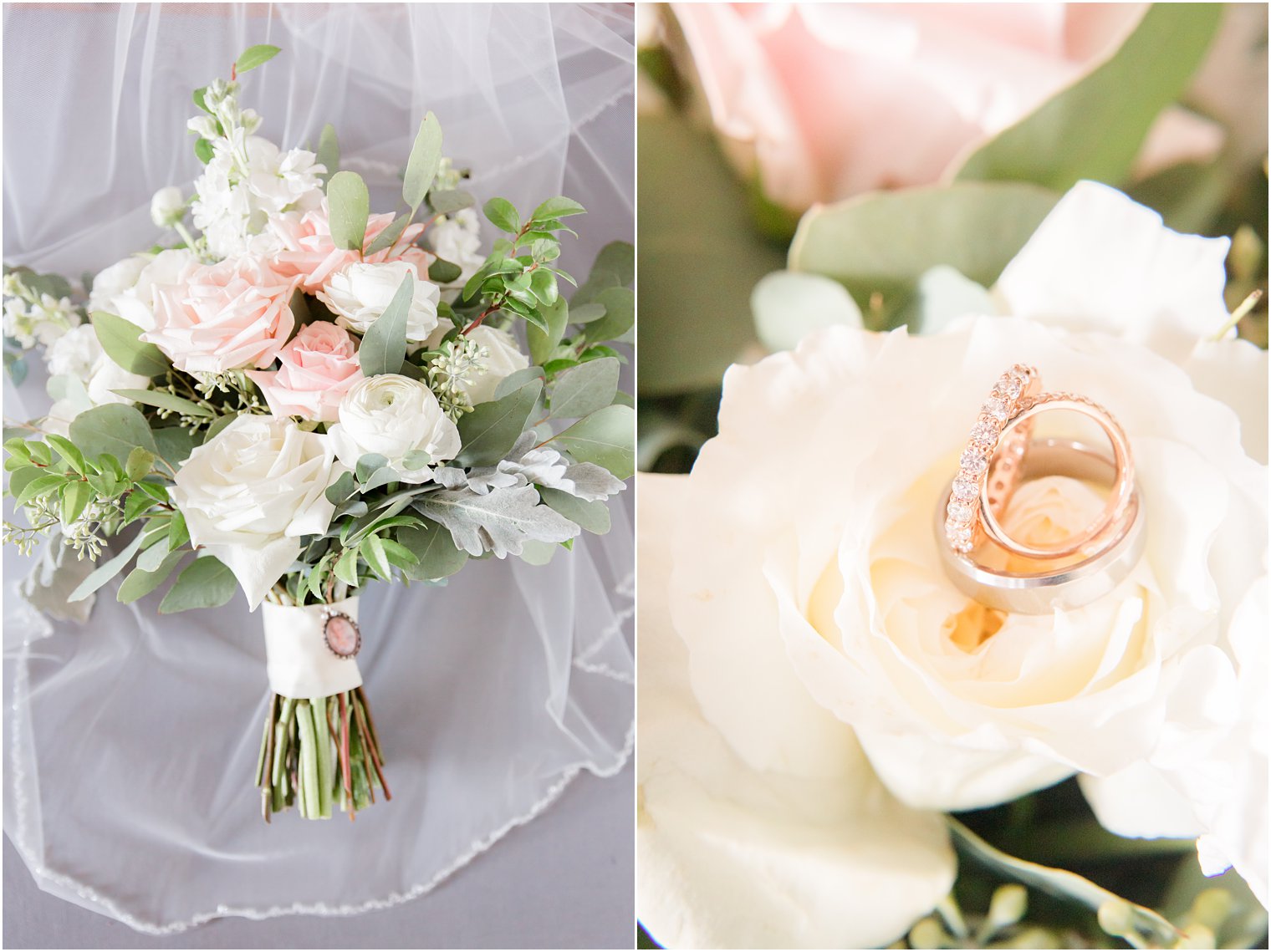 Elegant pastel pink and ivory rose bouquet by Bespoke Floral photographed by Idalia Photography