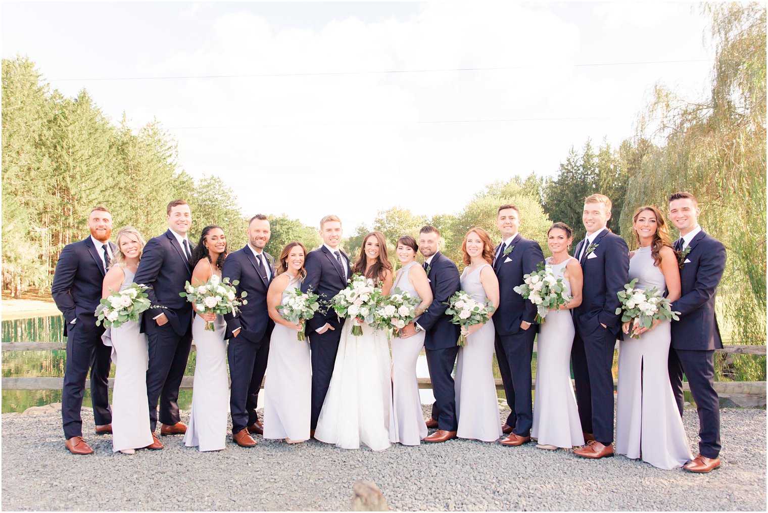 wedding party portraits by Idalia Photography at Windows on the Water at Frogbridge