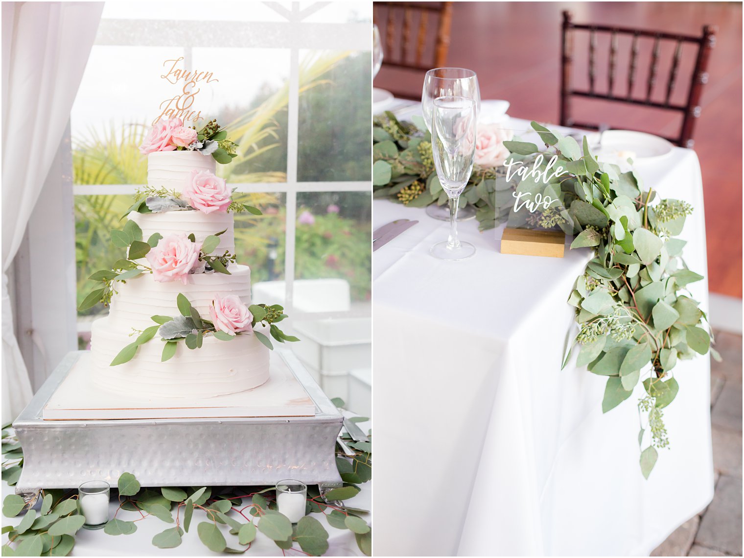 classic wedding reception details at Windows on the Water at Frogbridge