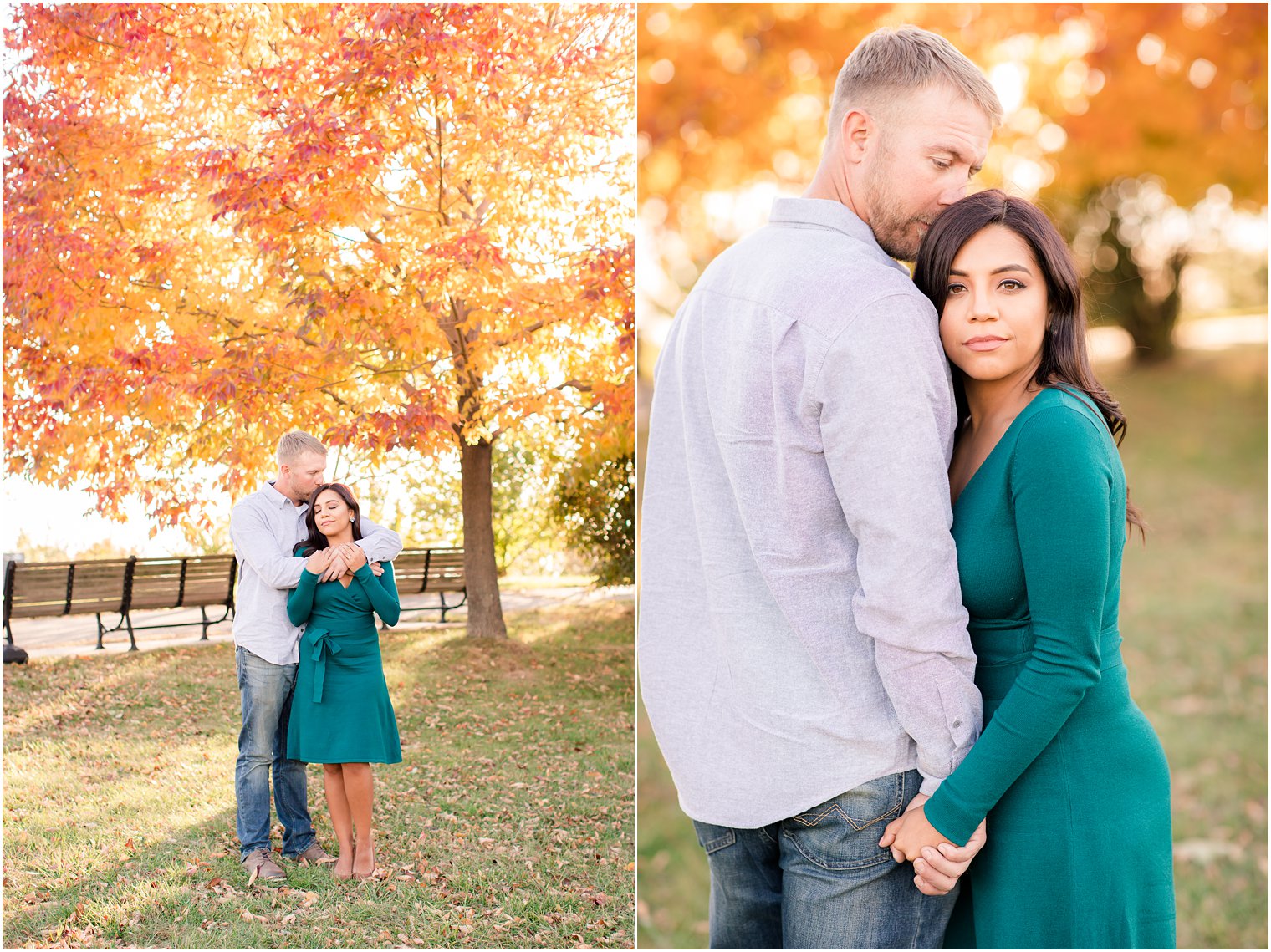 Classic and timeless autumn engagement photos at Liberty State Park by NJ Wedding Photographers Idalia Photography