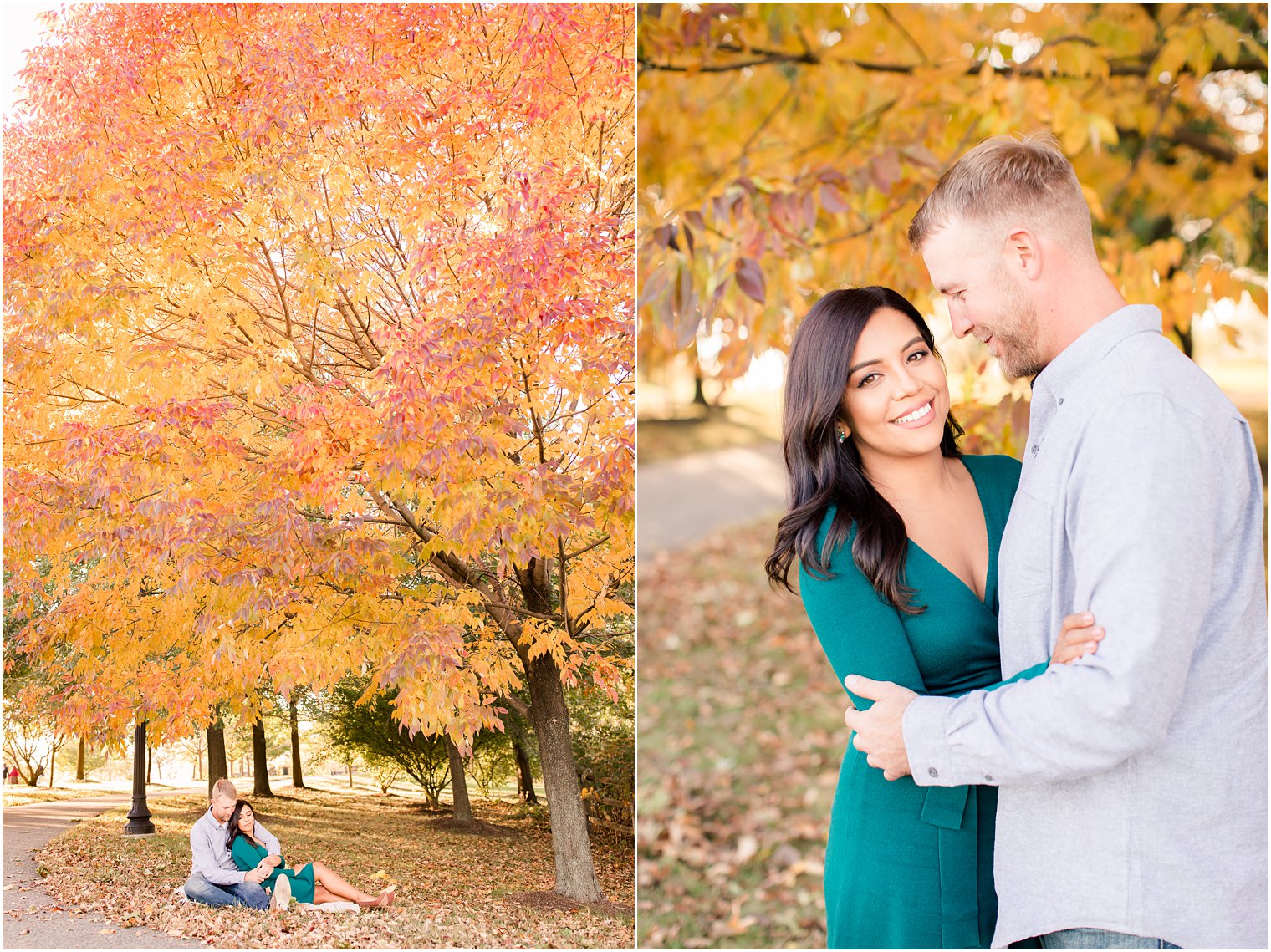 Fall engagement photos with beautiful foliage