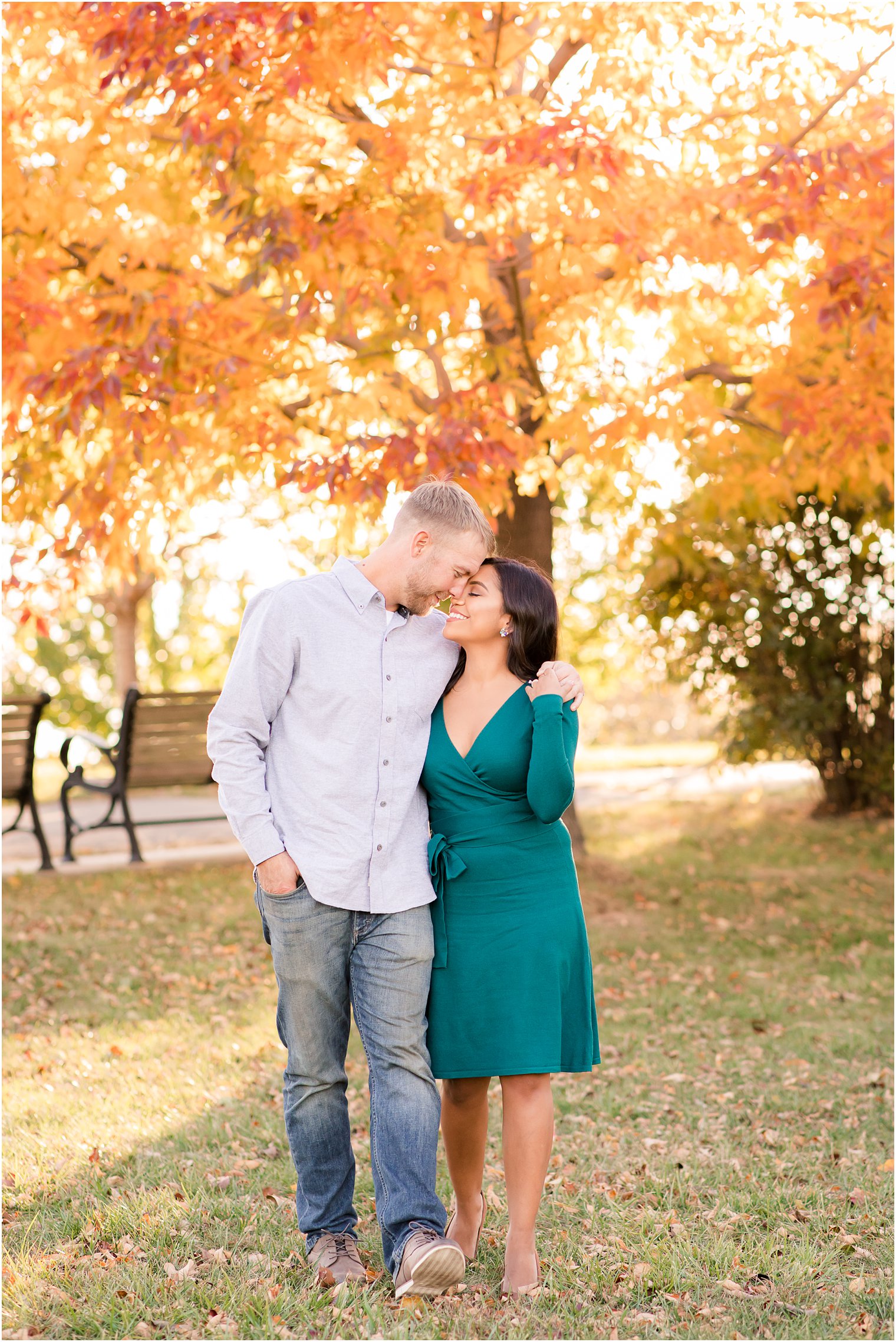 Gorgeous foliage during fall engagement session 