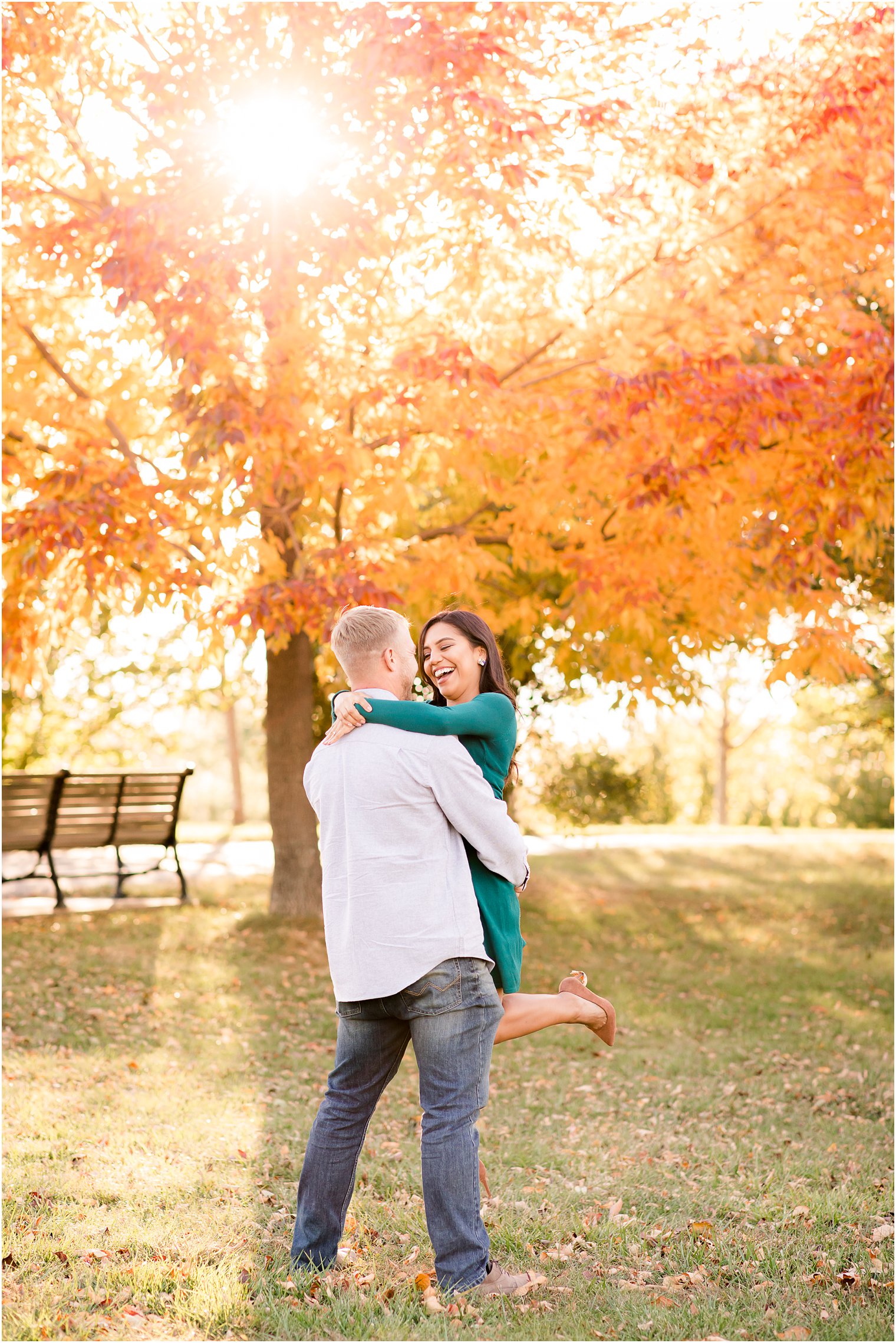 Fall engagement photos at Liberty State Park by NJ Wedding Photographers Idalia Photography