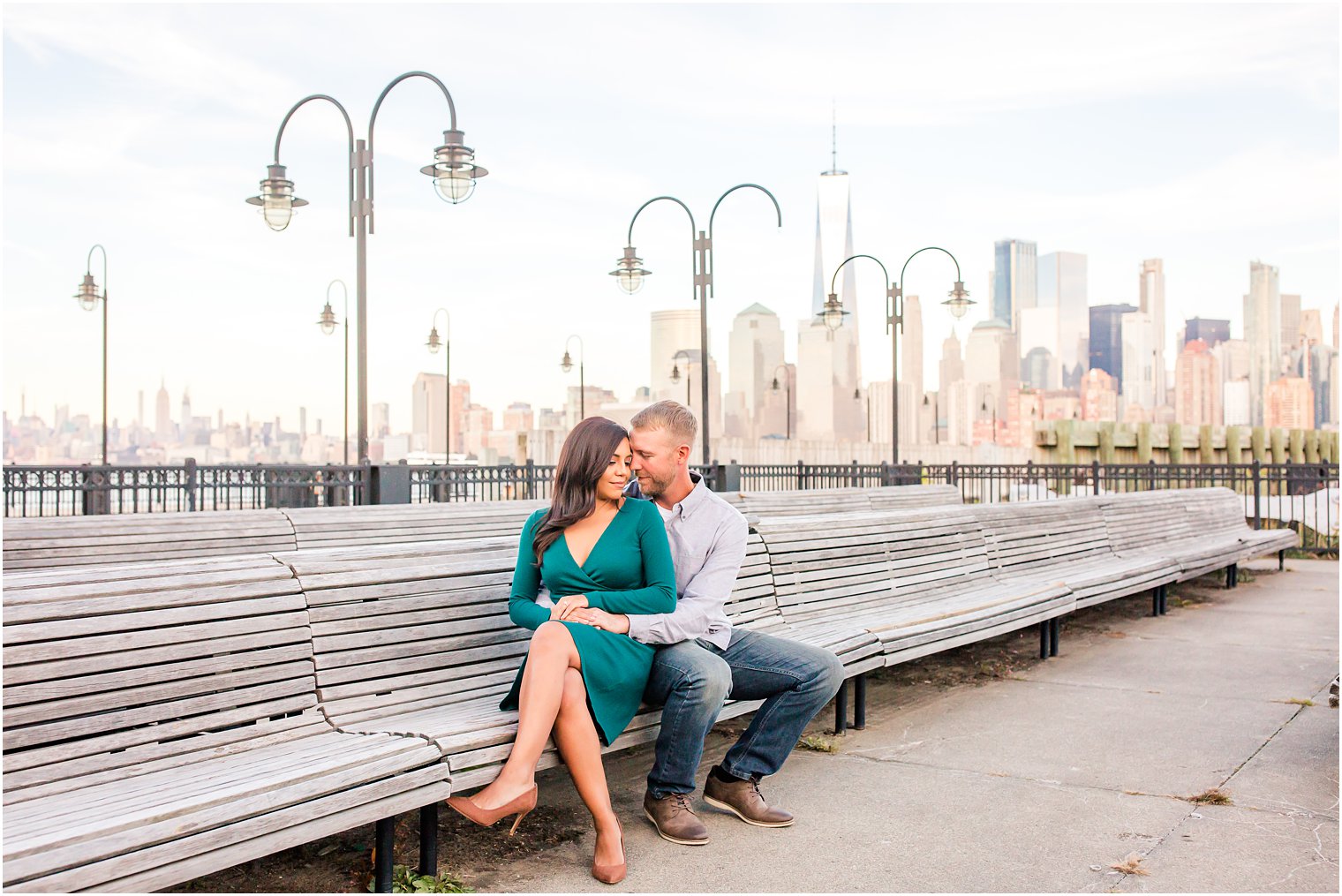 Romantic engagement session at Liberty State Park in Jersey City NJ 