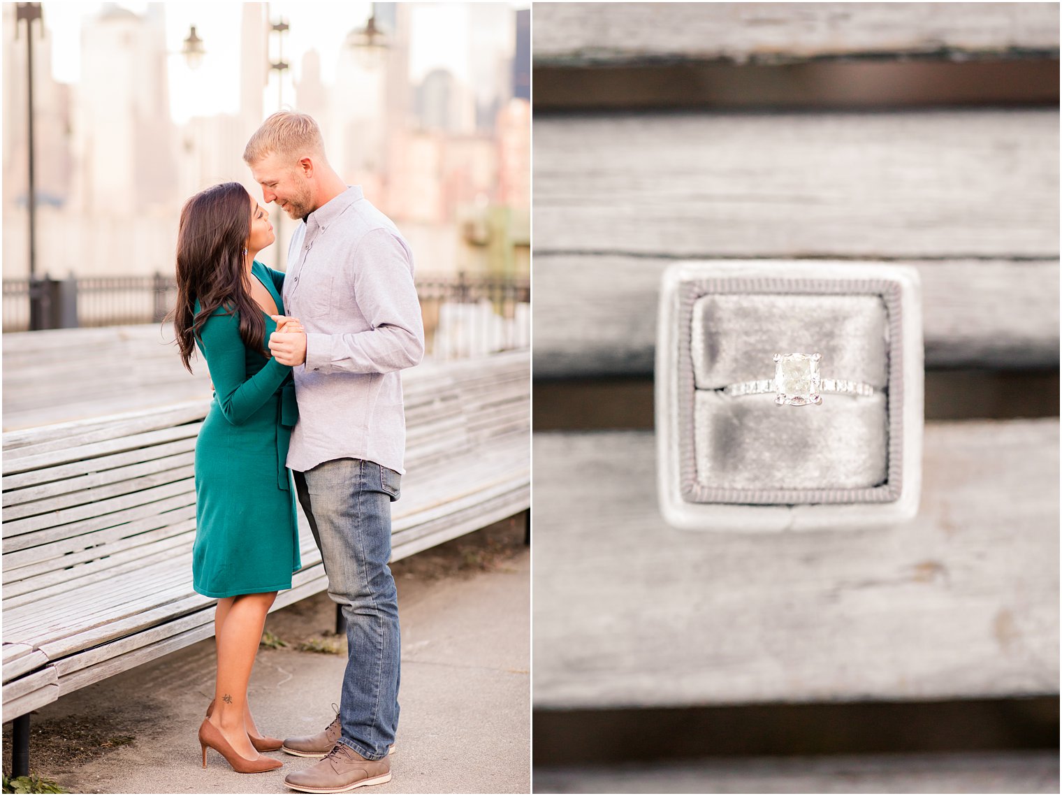 Romantic engagement session at Liberty State Park in Jersey City NJ 