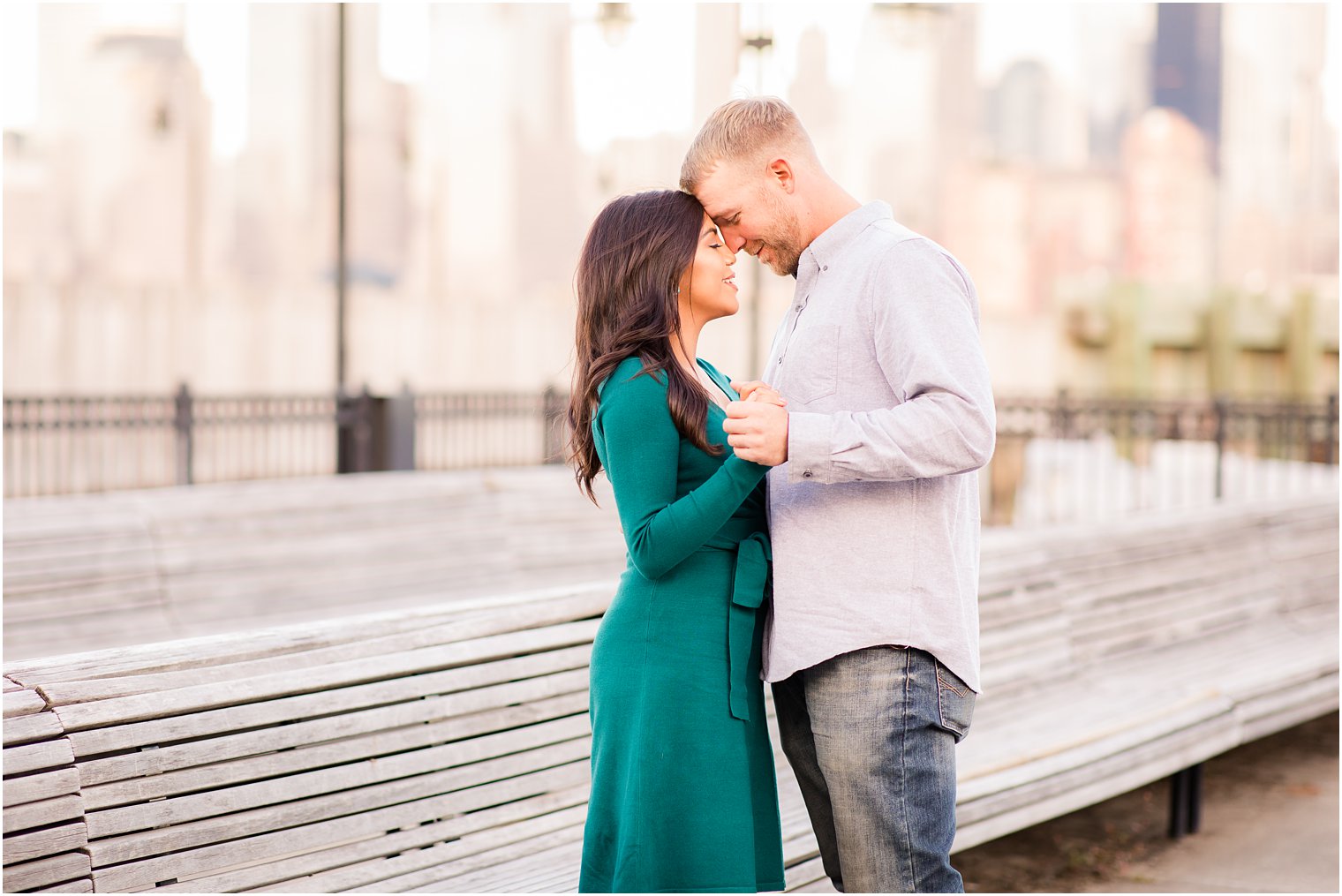 Romantic engagement session at Liberty State Park in Jersey City NJ 