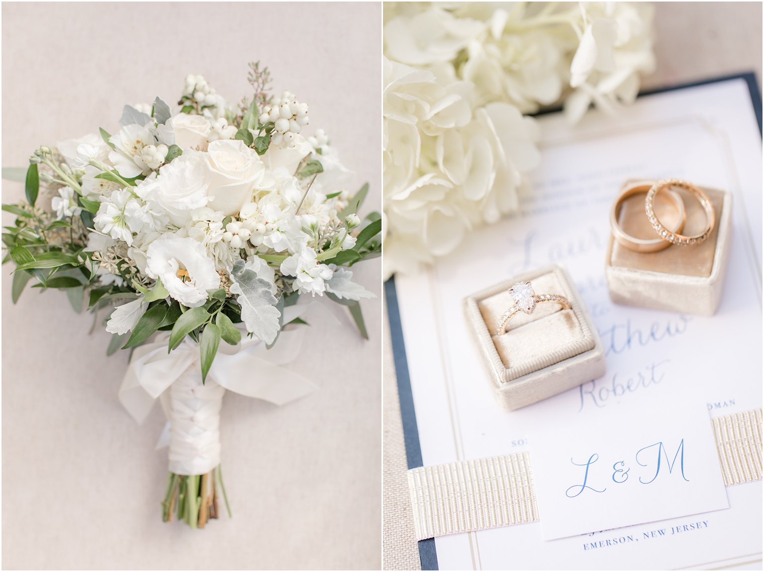all-white wedding bouquet by Bassett Flowers photographed by Idalia Photography