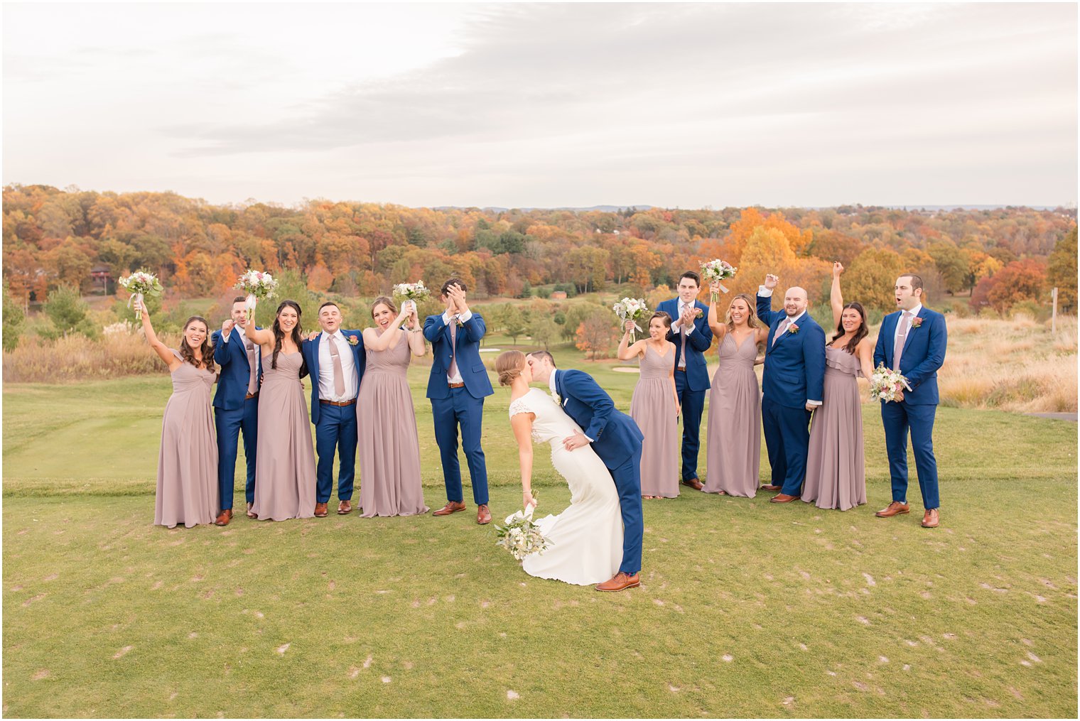 full bridal party portraits by Idalia Photography at New York Country Club