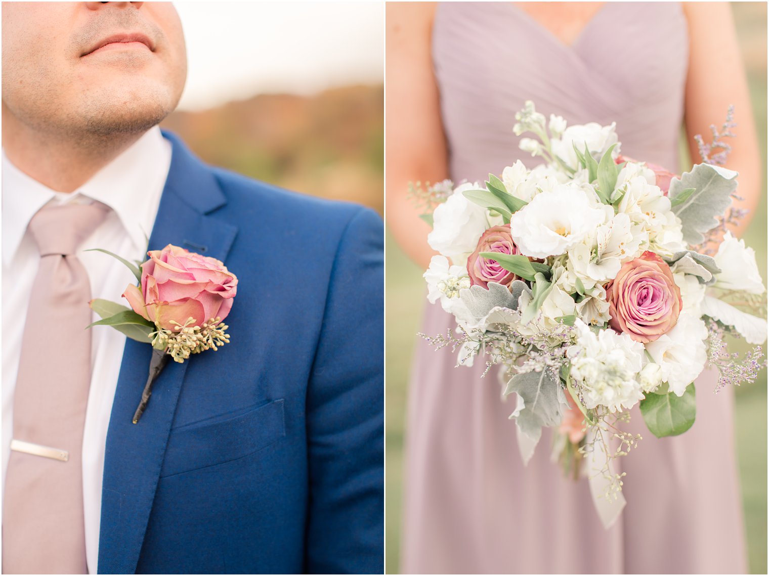 pink and ivory wedding flowers for fall wedding day