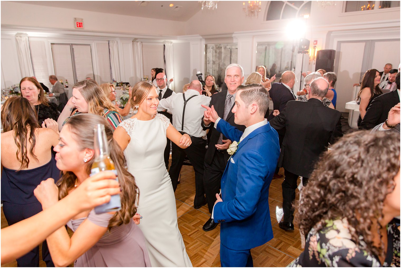 Idalia Photography photographs New York Country Club wedding reception fun