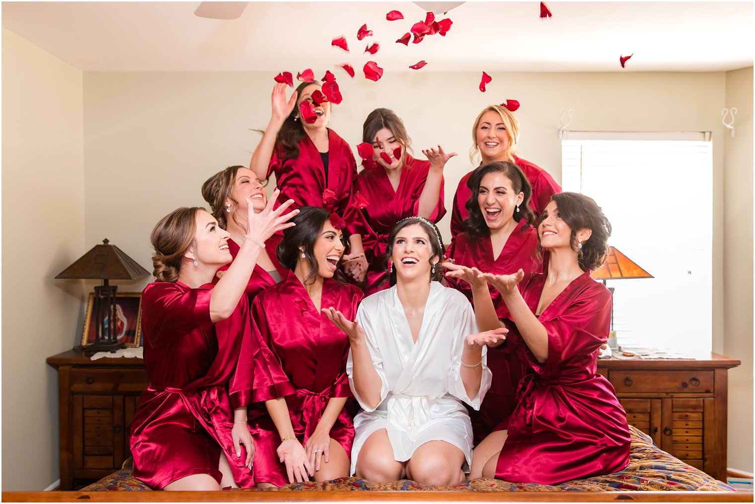 fun bridesmaid photos while getting ready by NJ wedding photographer Idalia Photography