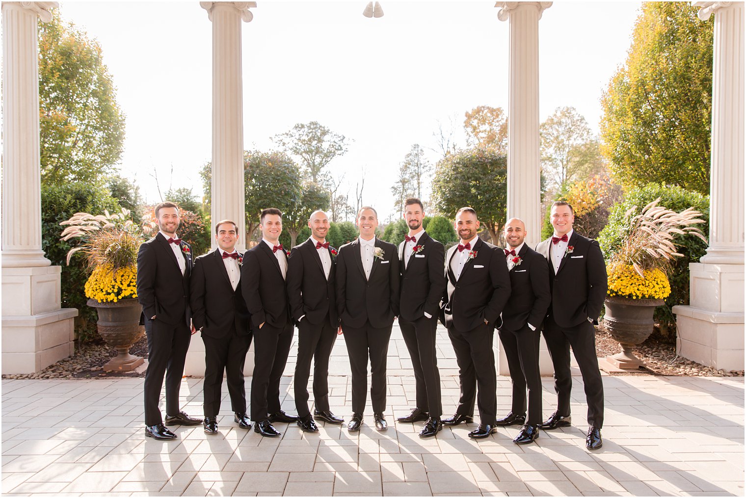 groomsmen pose for NJ wedding photographer Idalia Photography