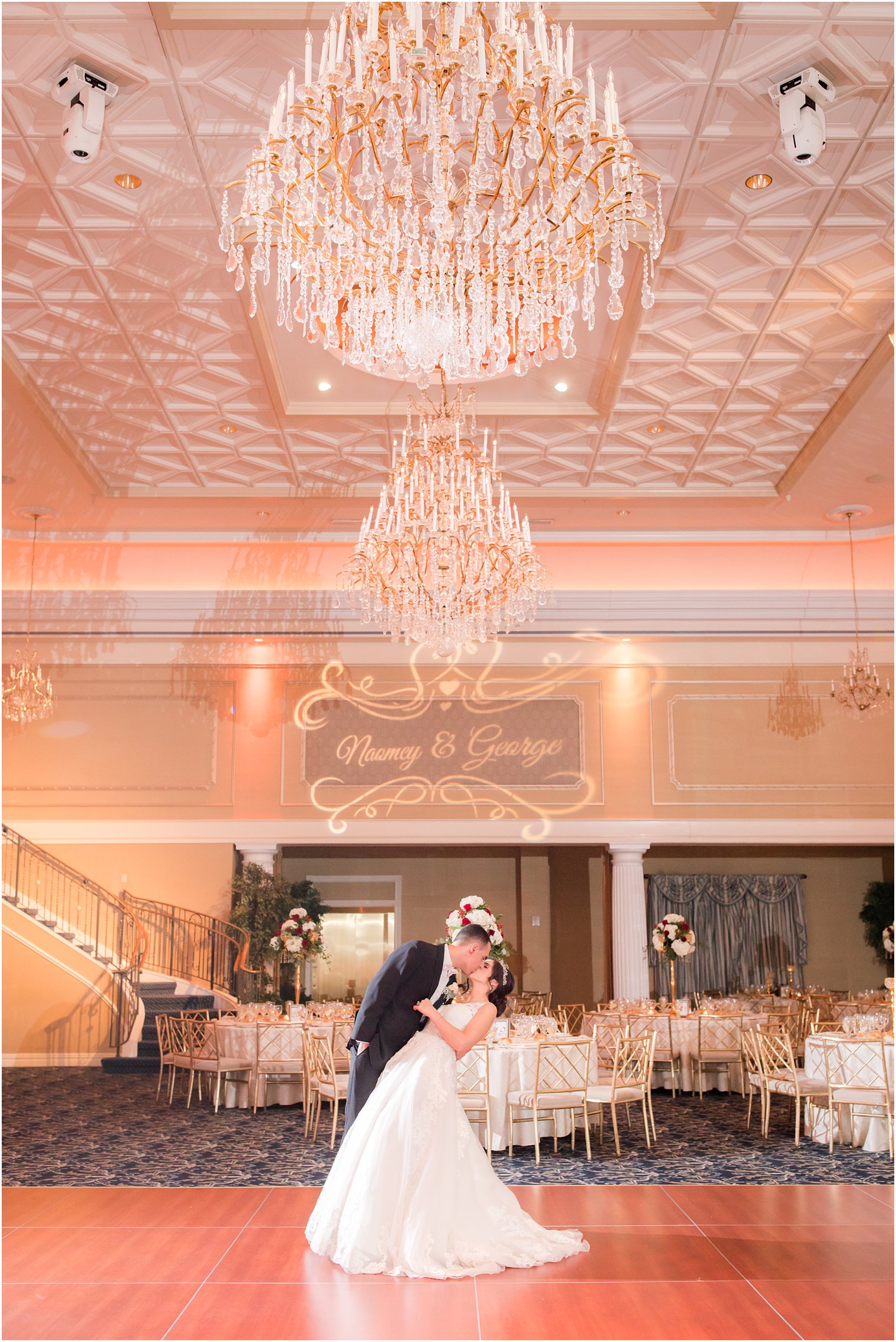 bride and groom during NJ wedding reception with Idalia Photography