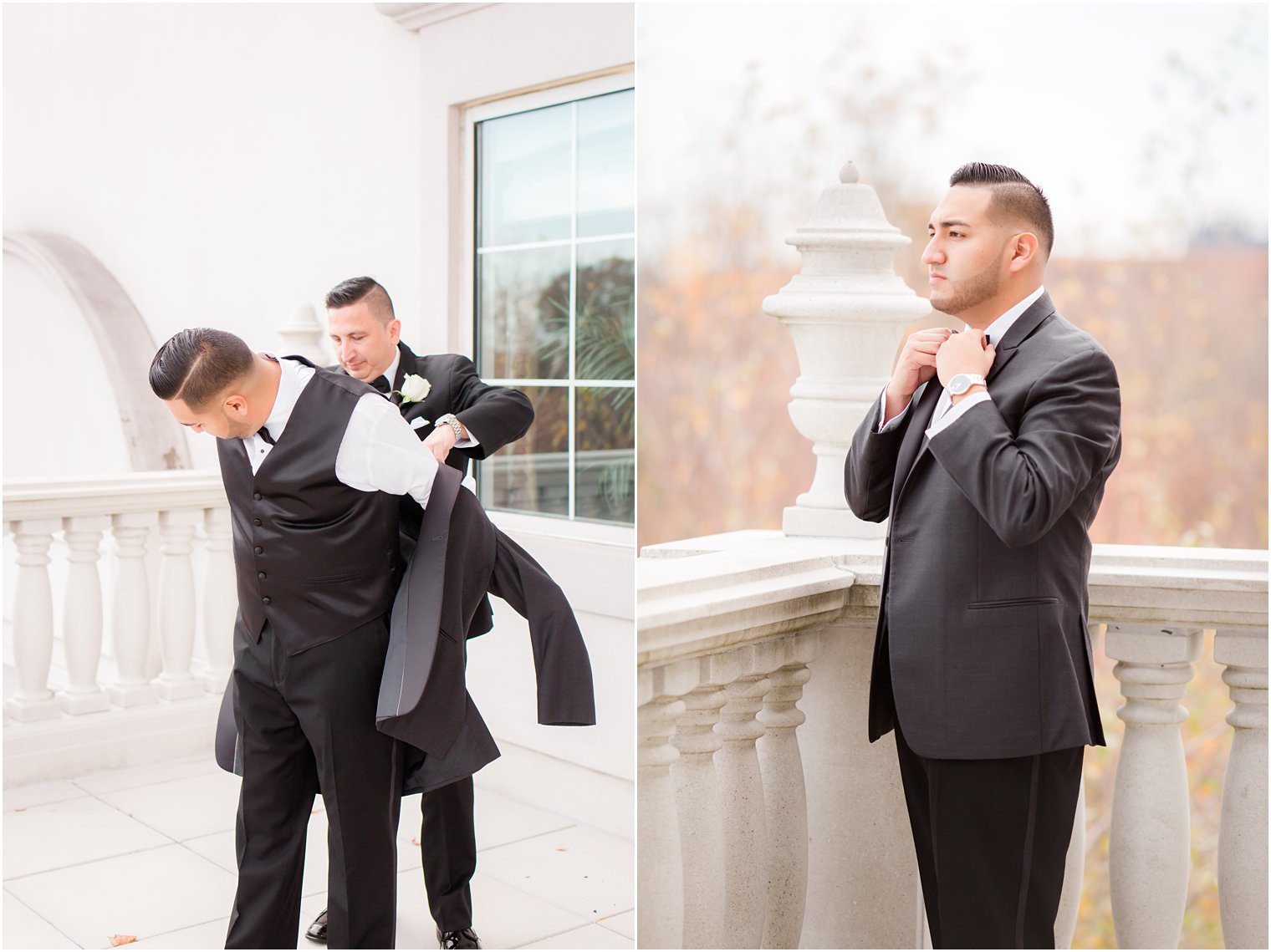 groom prepares for Wedding at The Palace at Somerset Park