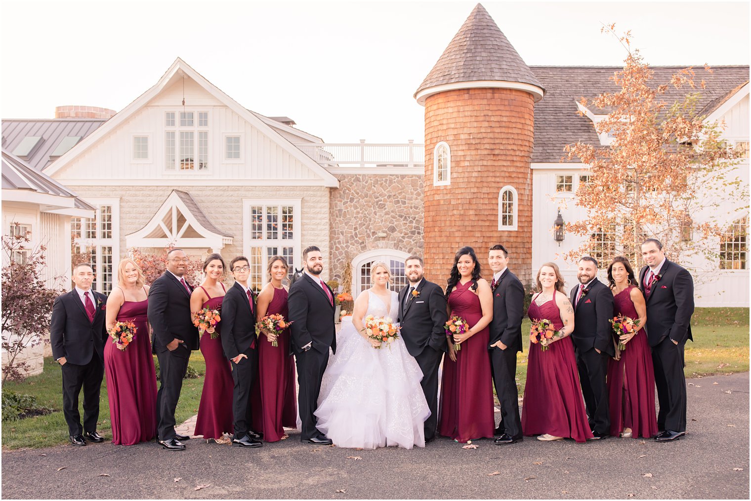 burgundy fall wedding party details photographed by Idalia Photography