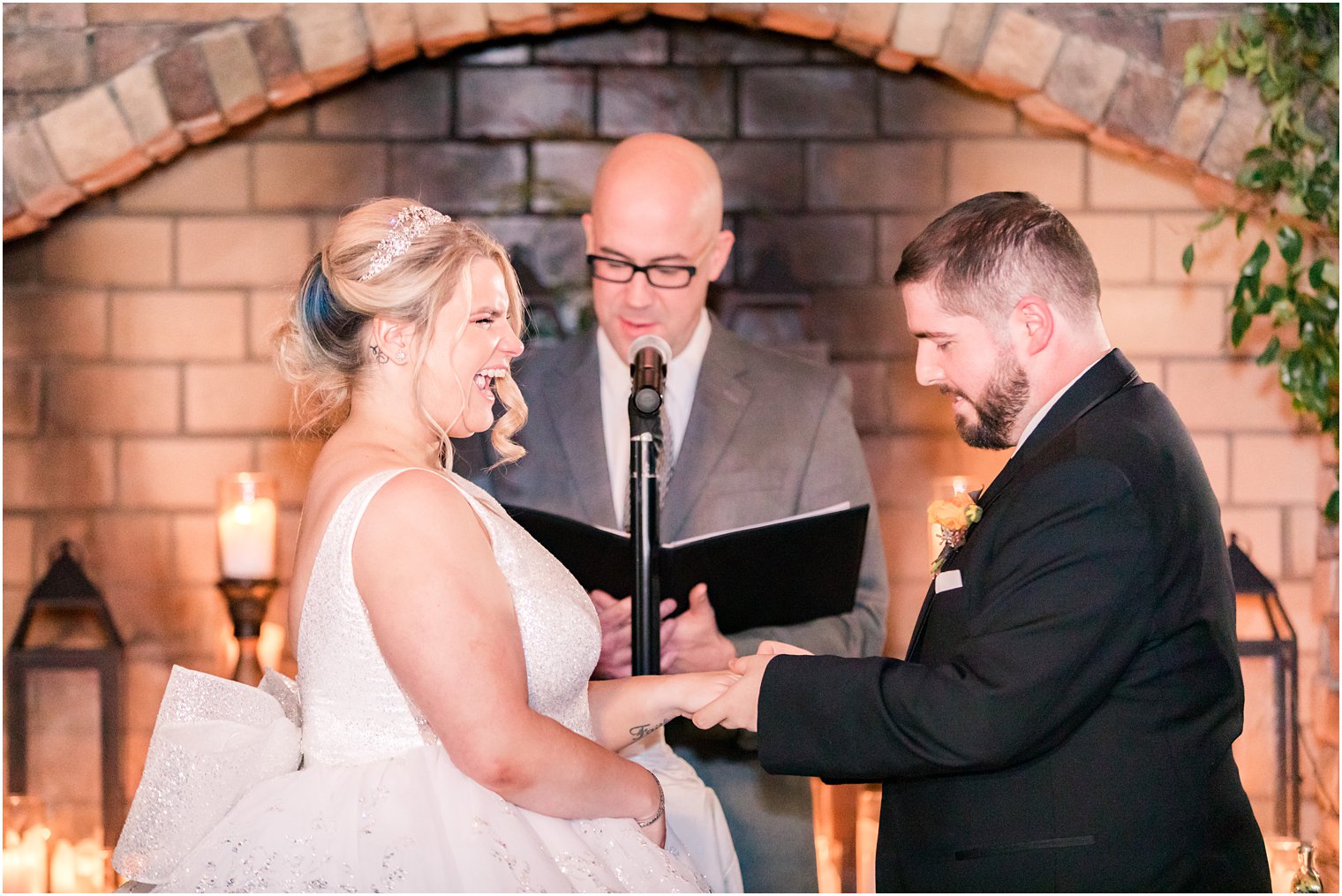 joyful wedding ceremony in New Jersey photographed by Idalia Photography