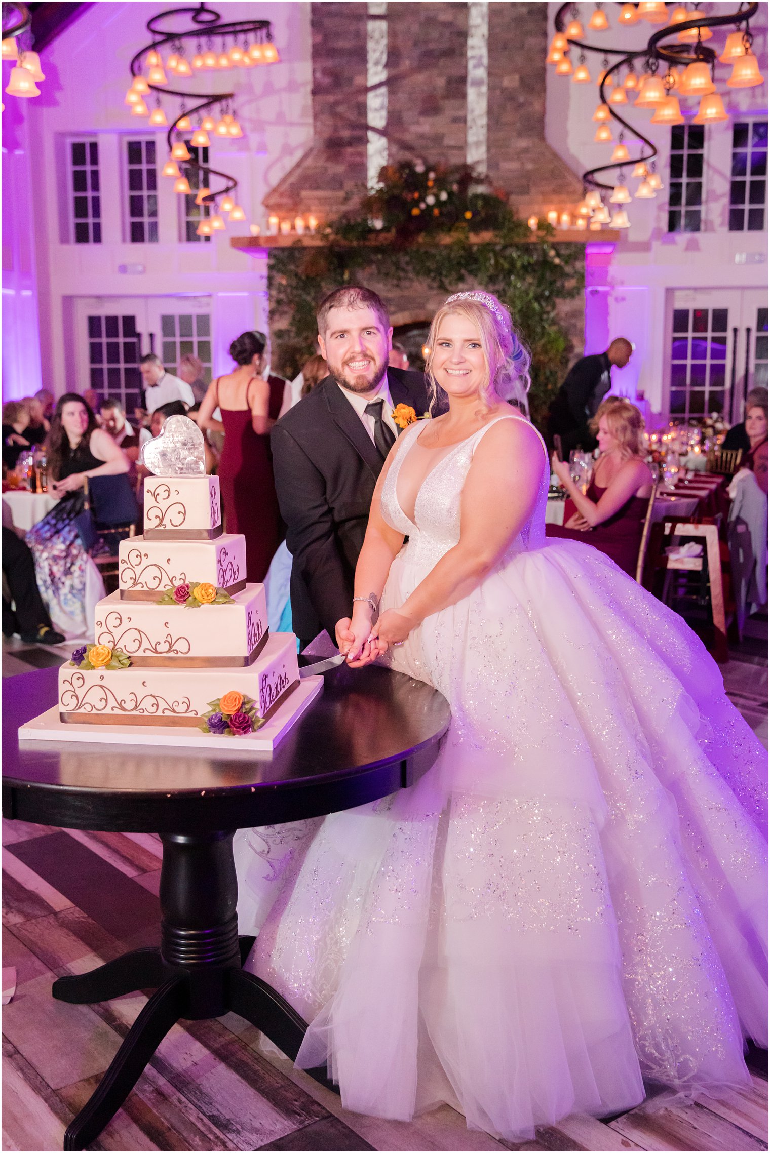 Ryland Inn cake cutting photographed by Idalia Photography