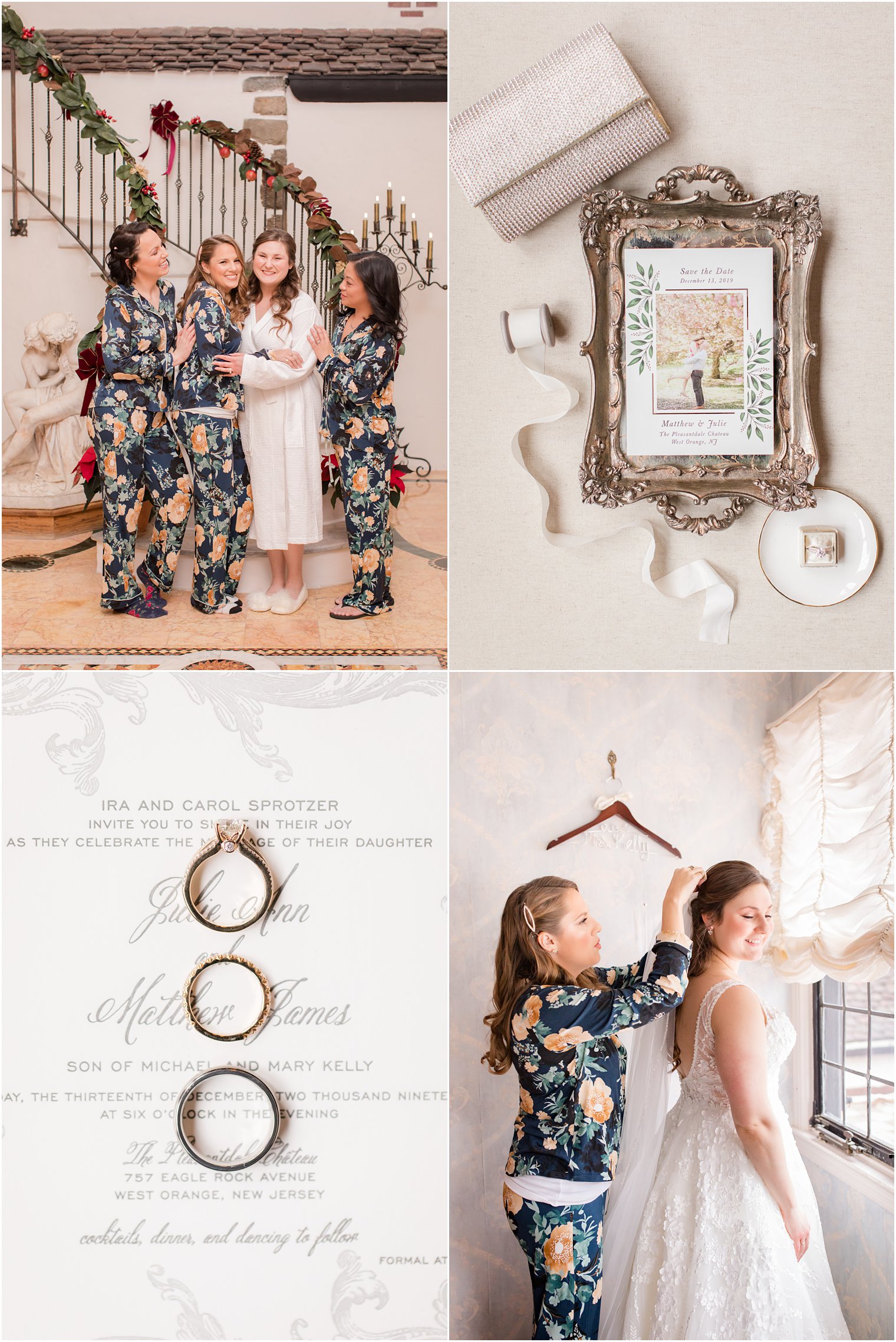 Bride's wedding party and bridal details