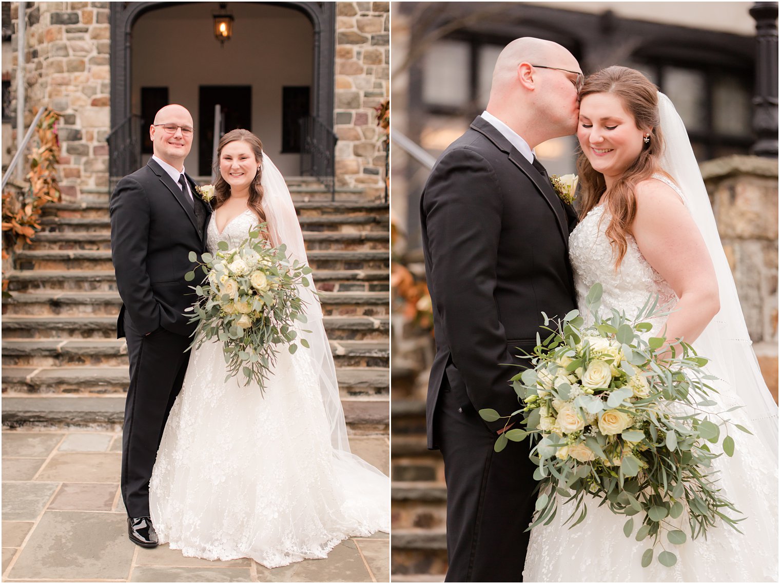 wedding portraits at Pleasantdale Chateau winter wedding