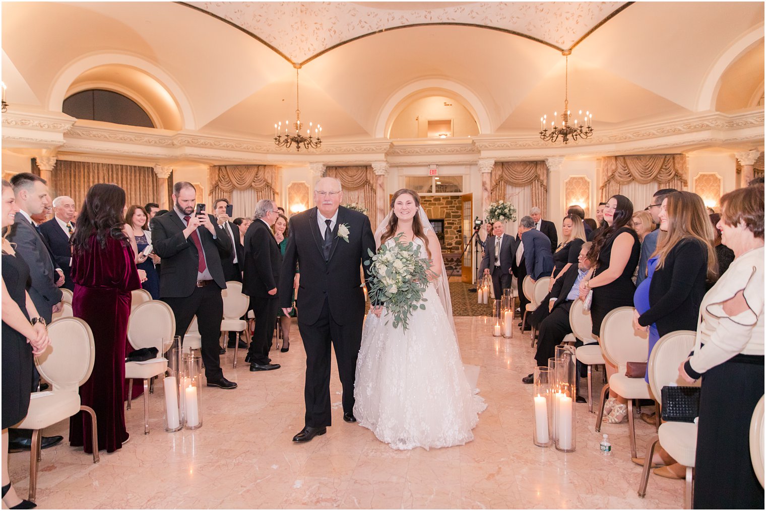 indoor wedding ceremony photo at Pleasantdale Chateau