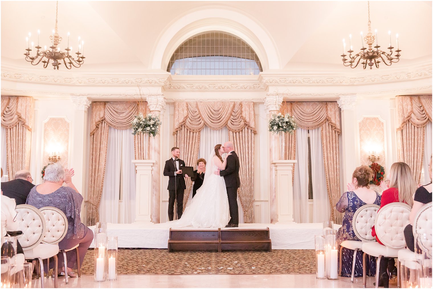 indoor wedding ceremony photo at Pleasantdale Chateau