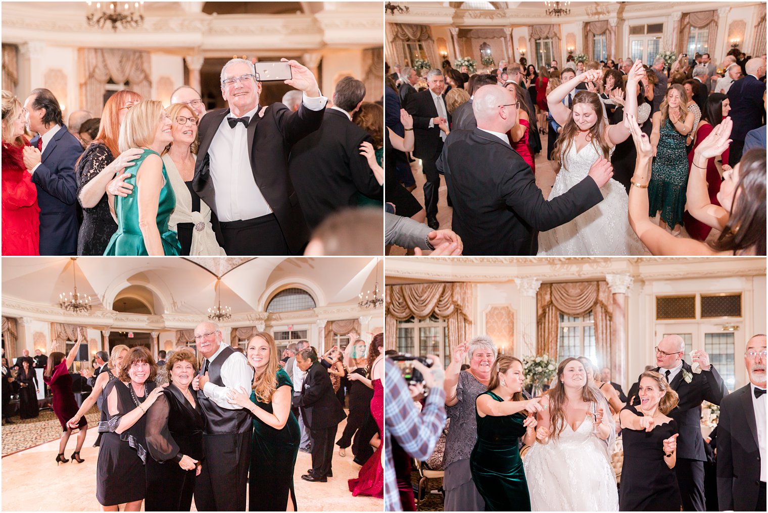 guests dancing at wedding reception at Pleasantdale Chateau