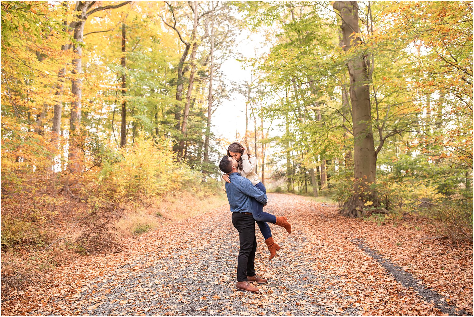 fall engagement session at Natirar Park