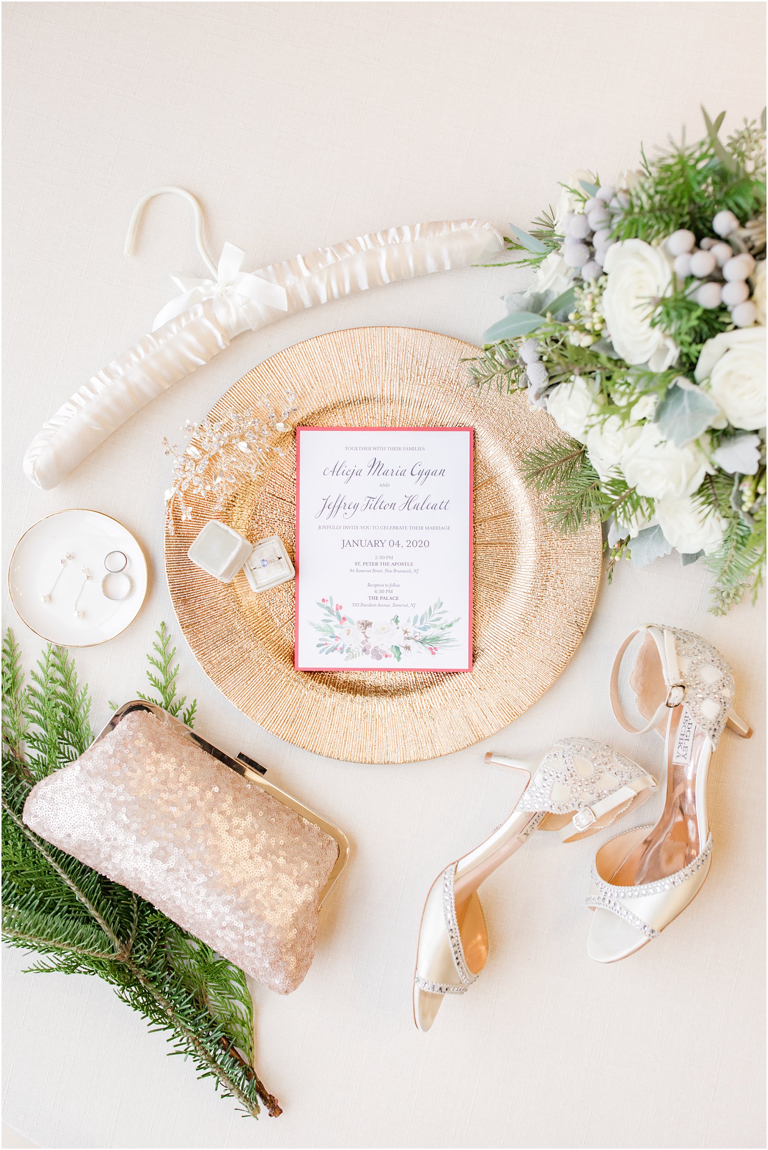 Winter wedding at the Palace at Somerset Park by Idalia Photography | Wedding invitations by Vista Print