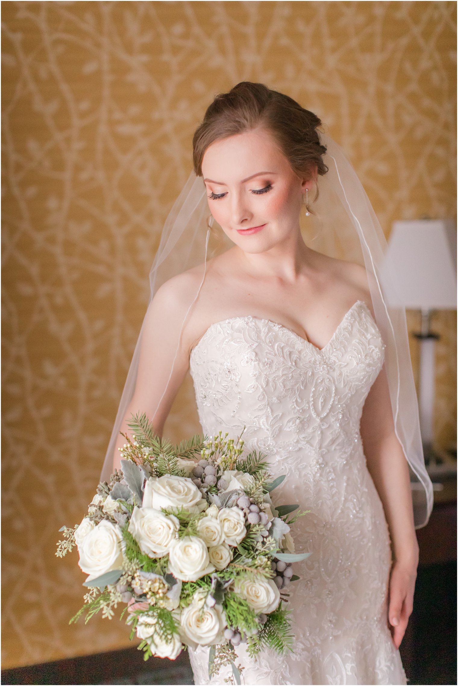 Bride and bouquet by Martinsville Florist