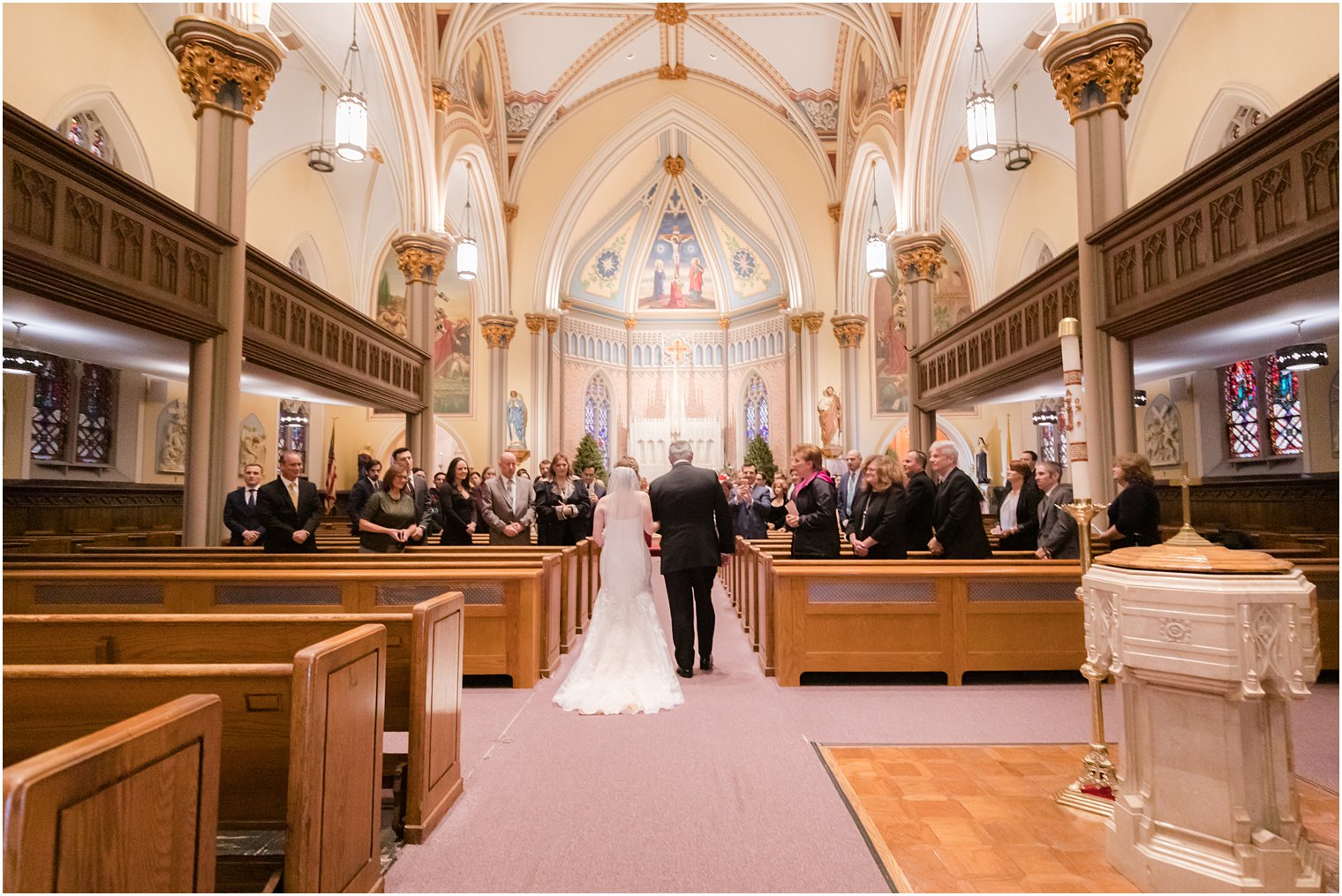 Bride's processional at St. Peter the Apostle in New Brunswick NJ