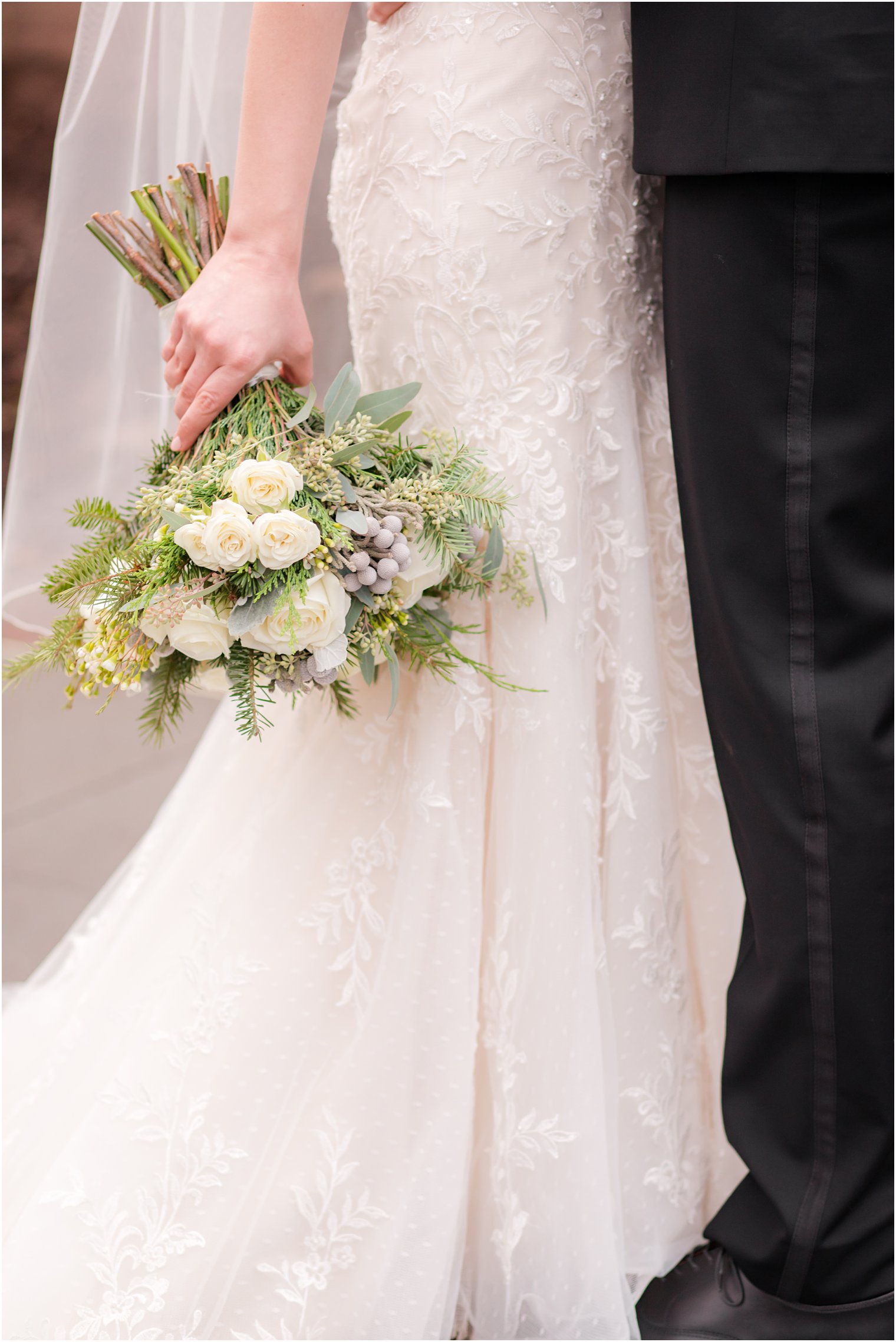 Bride and groom at Old Queens on Rutgers Campus in New Brunswick, NJ