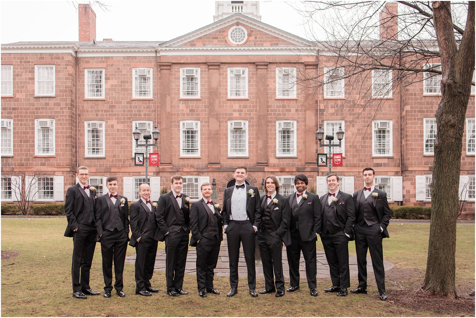 Groomsmen at Old Queens on Rutgers Campus in New Brunswick, NJ