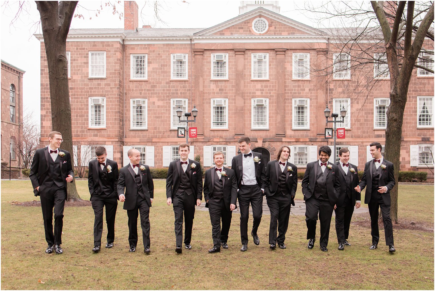Groomsmen at Old Queens on Rutgers Campus in New Brunswick, NJ