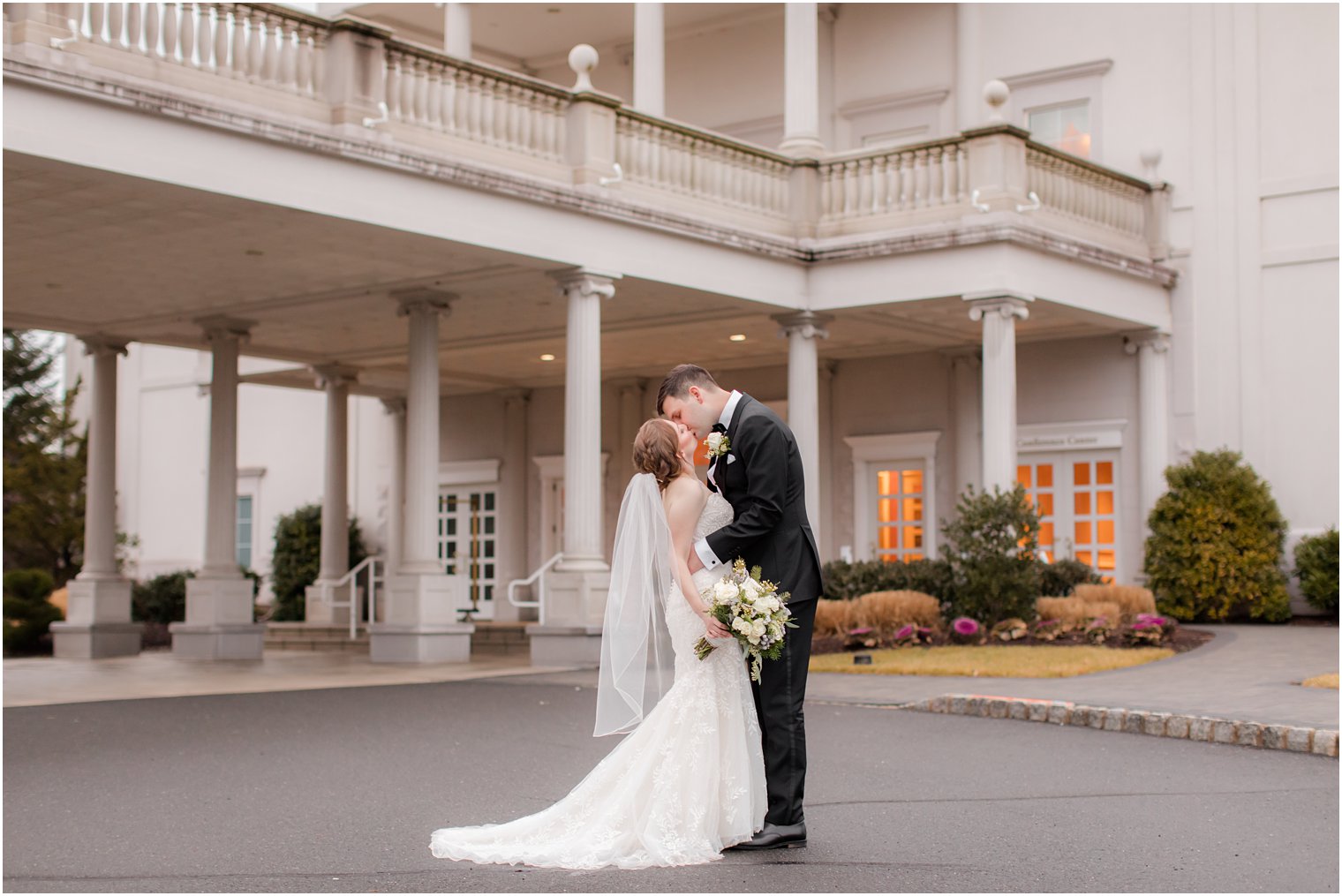 Bride and groom portraits at The Palace at Somerset Park in Somerset NJ