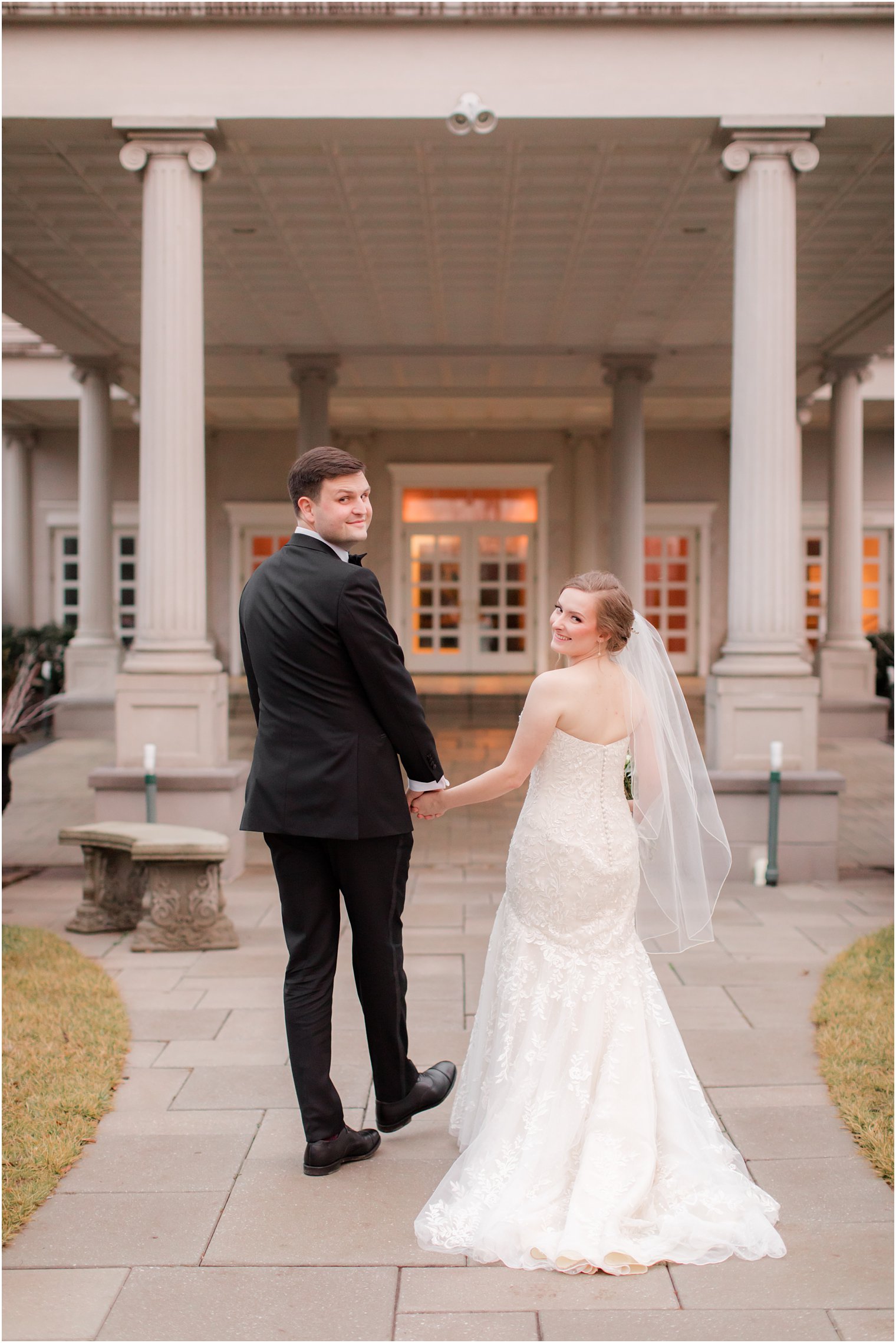 Bride and groom portraits at The Palace at Somerset Park in Somerset NJ