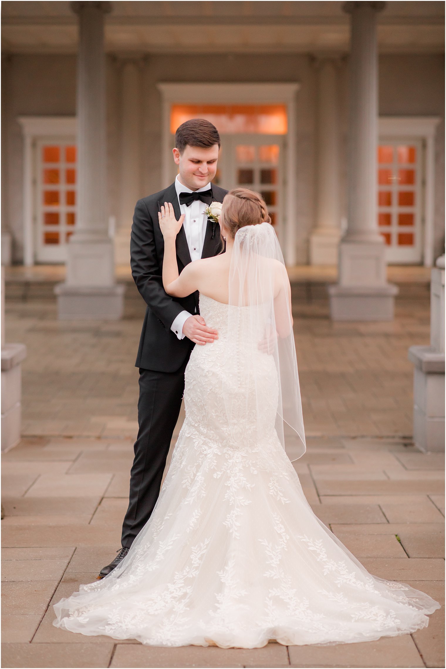 Bride and groom portraits at The Palace at Somerset Park in Somerset NJ