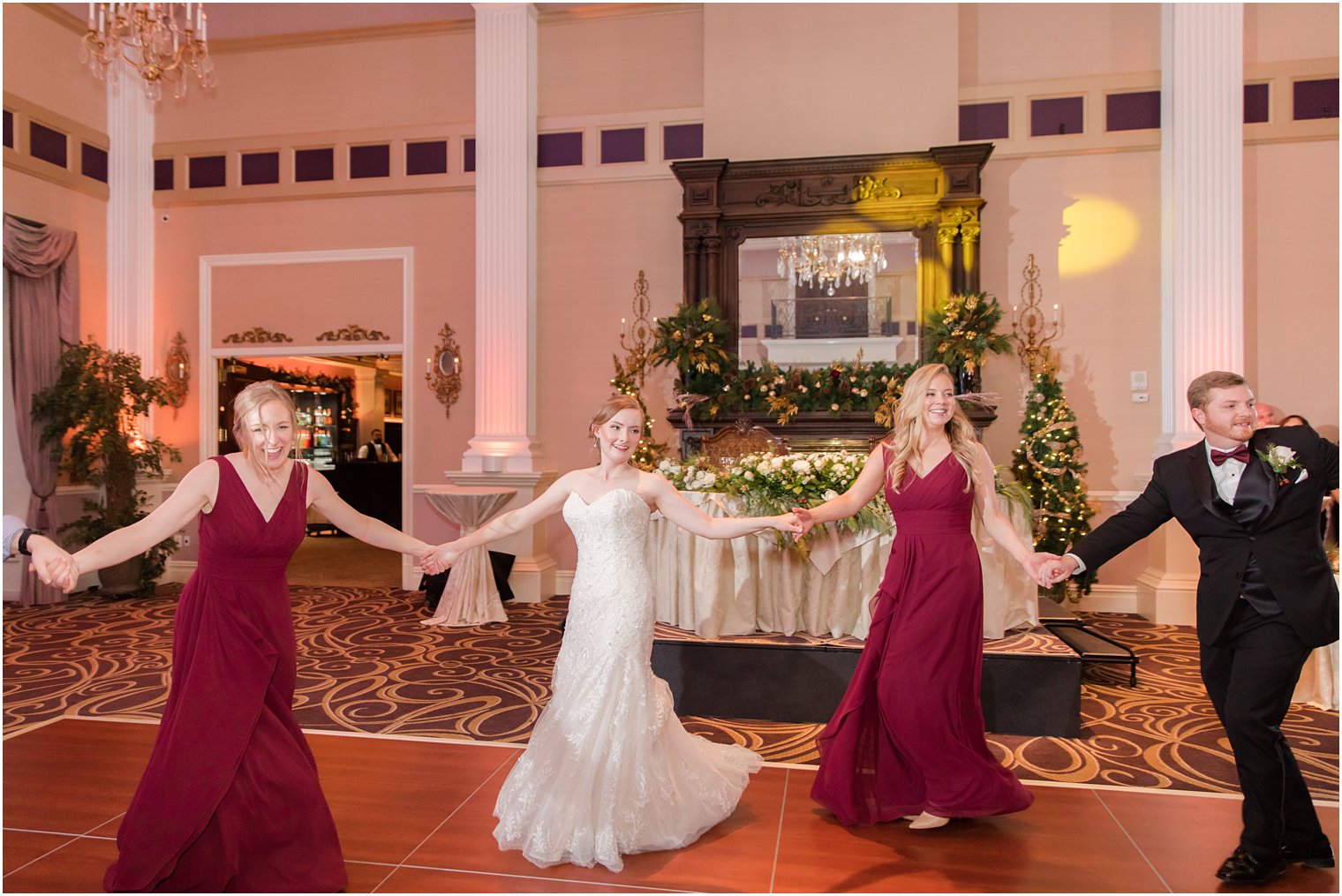 Guests dancing at wedding reception at The Palace at Somerset Park in Somerset NJ