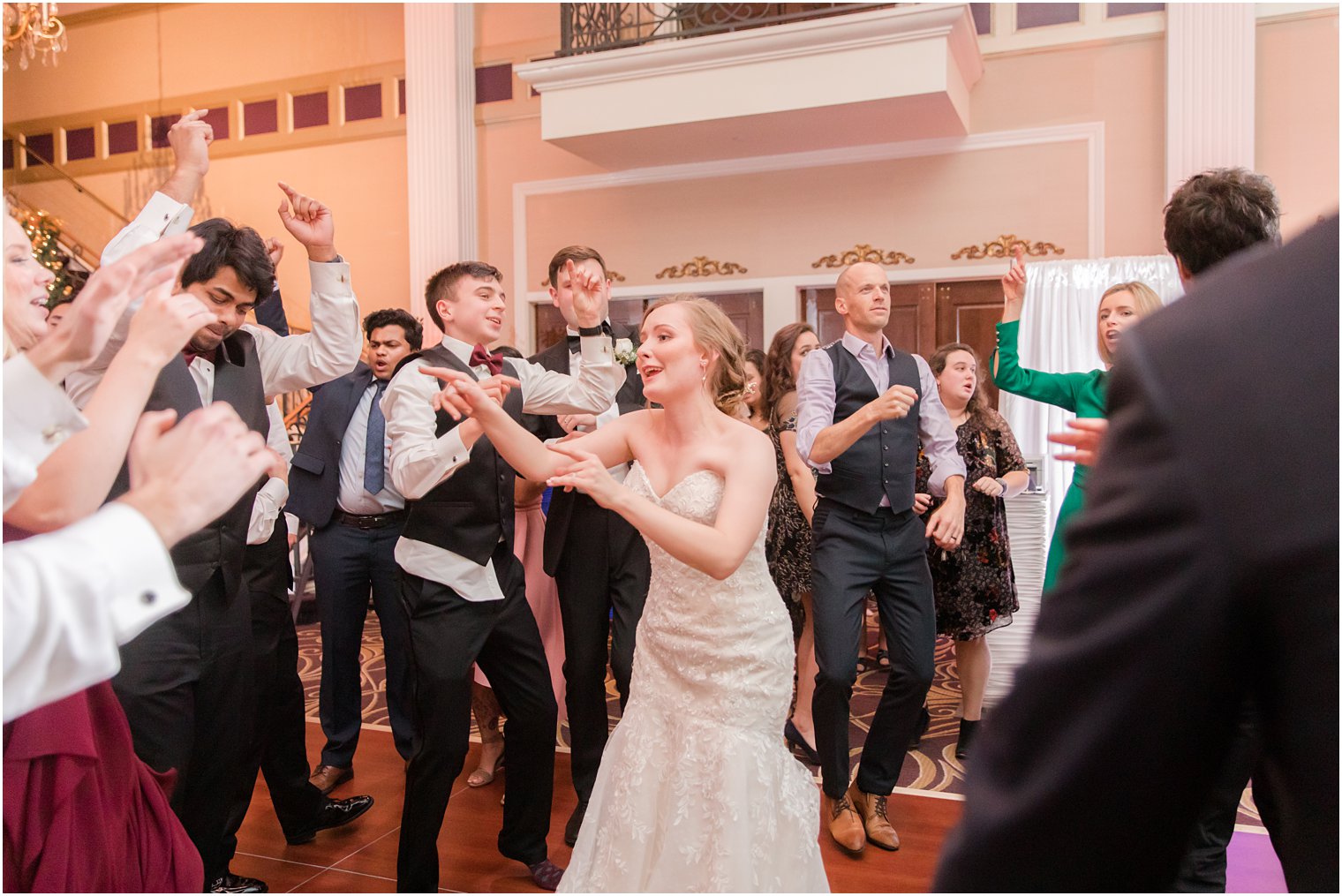 Guests dancing at wedding reception at The Palace at Somerset Park in Somerset NJ