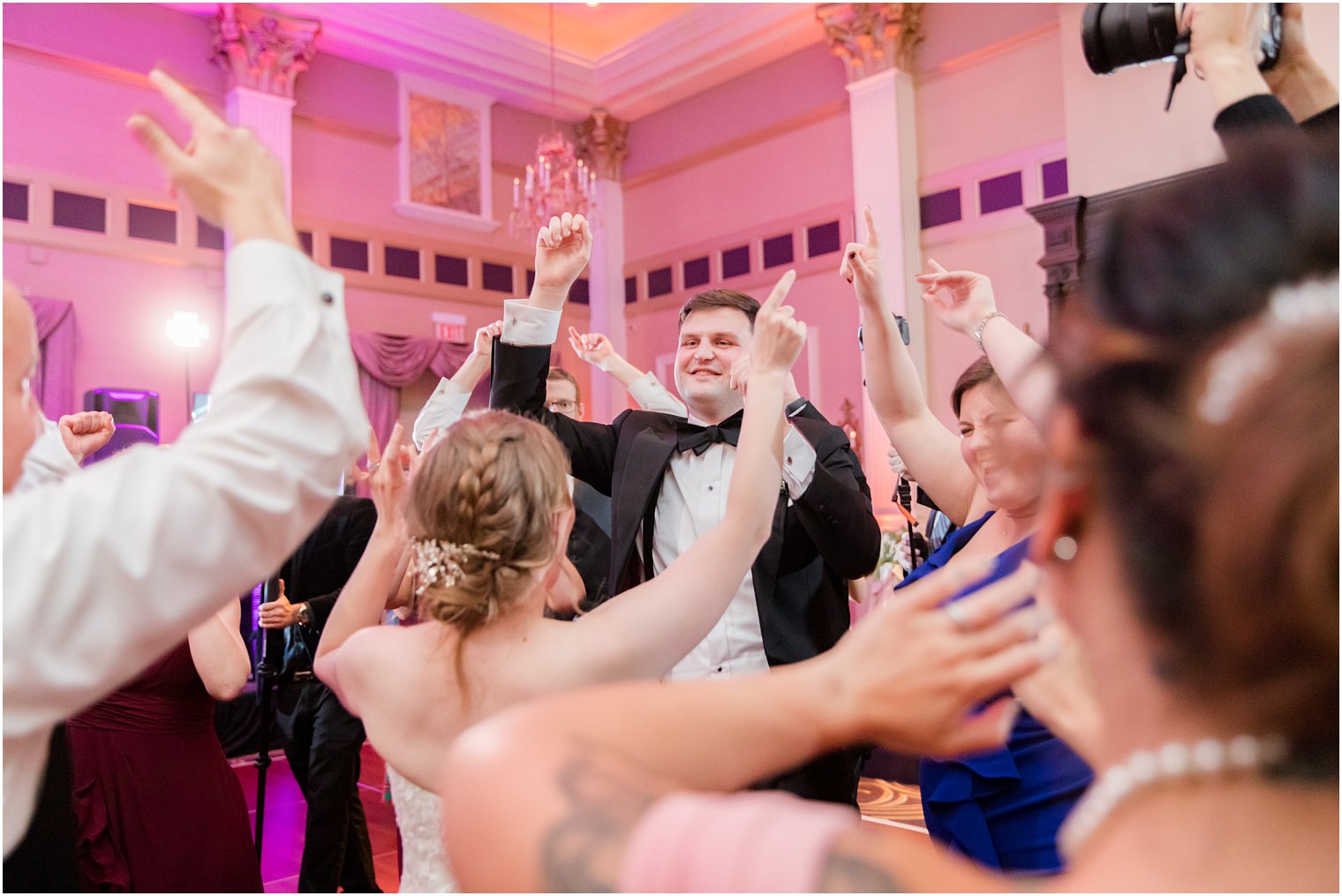 Guests dancing at wedding reception at The Palace at Somerset Park in Somerset NJ