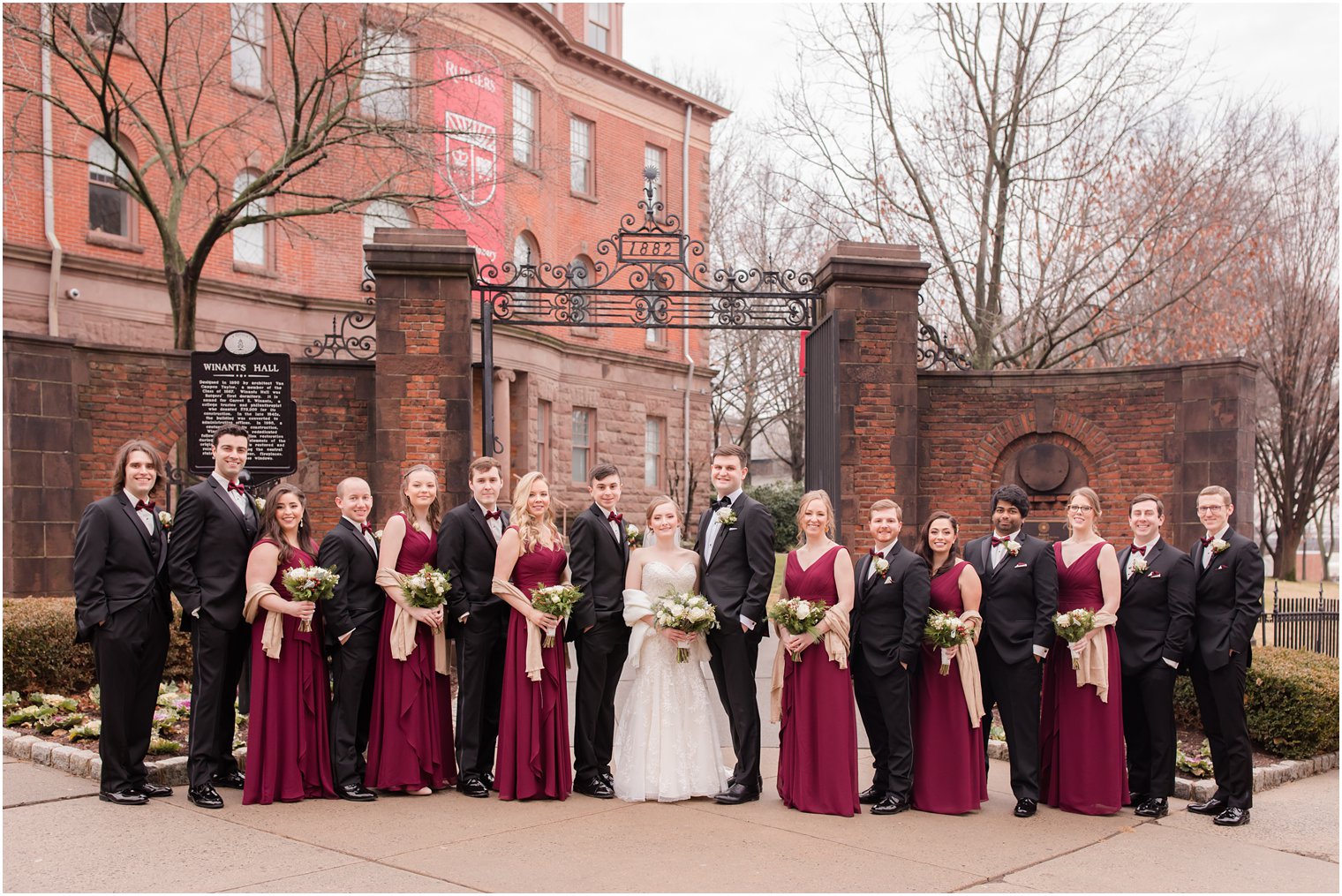 Bridal Party at Old Queens on Rutgers Campus in New Brunswick, NJ