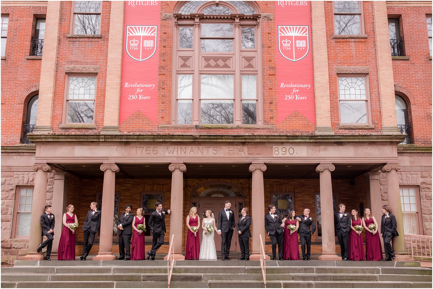 Bridal Party at Old Queens on Rutgers Campus in New Brunswick, NJ