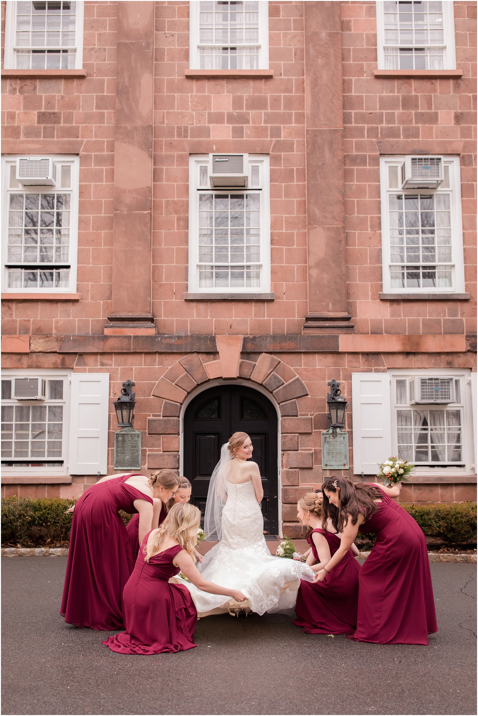 Bridal Party at Old Queens on Rutgers Campus in New Brunswick, NJ