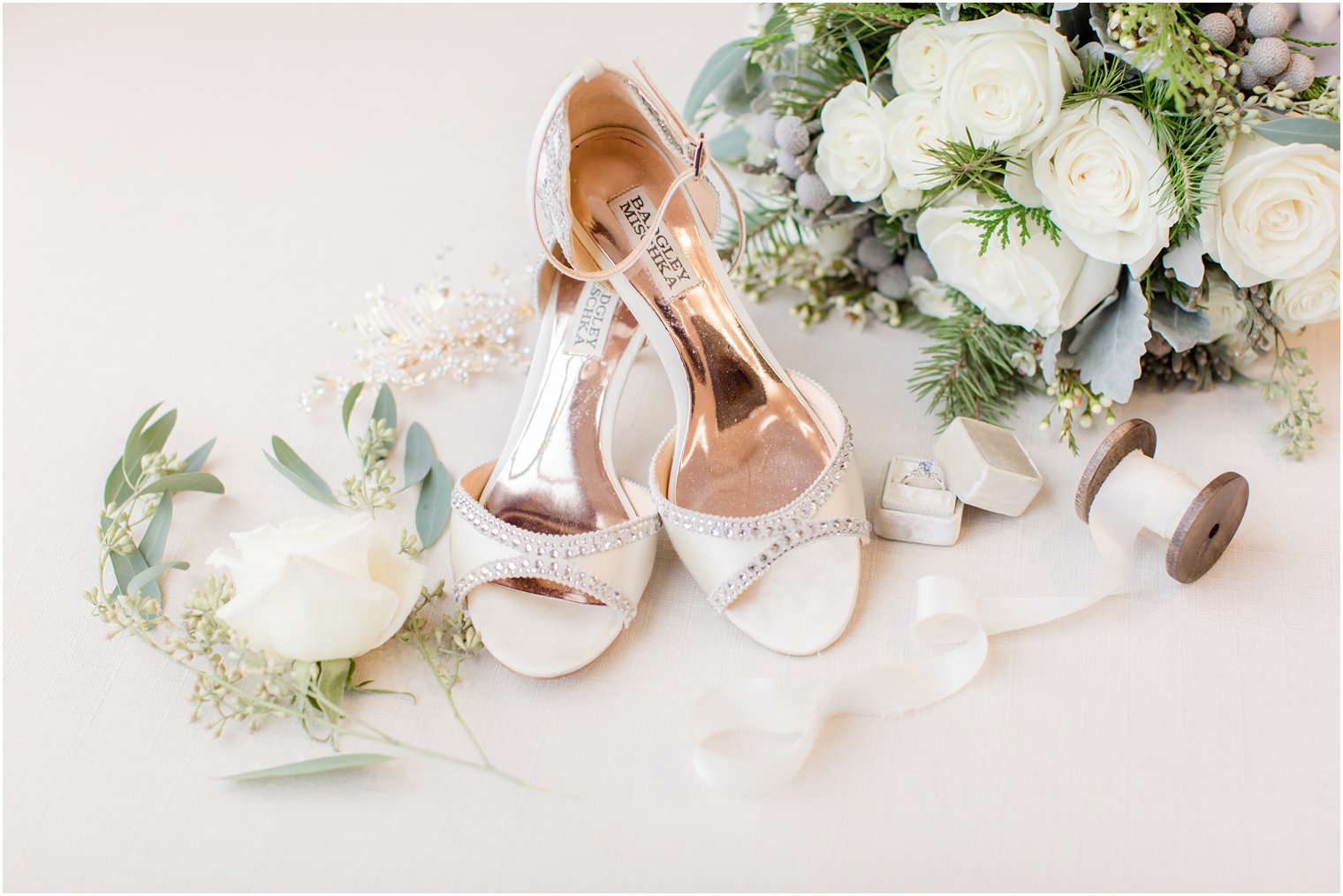 Bride's shoes by Badgley Mischka